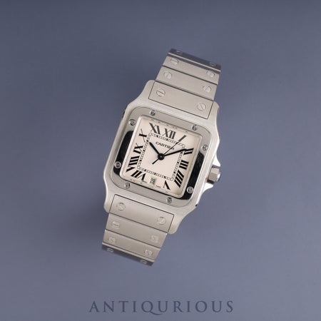 Cartier Santos Galbee LM W20060D6 / 1564 Quartz Cal. 687 Stainless Steel White Roman Dial Repair Certificate (2024) Overhauled and Serviced at a Cartier Boutique