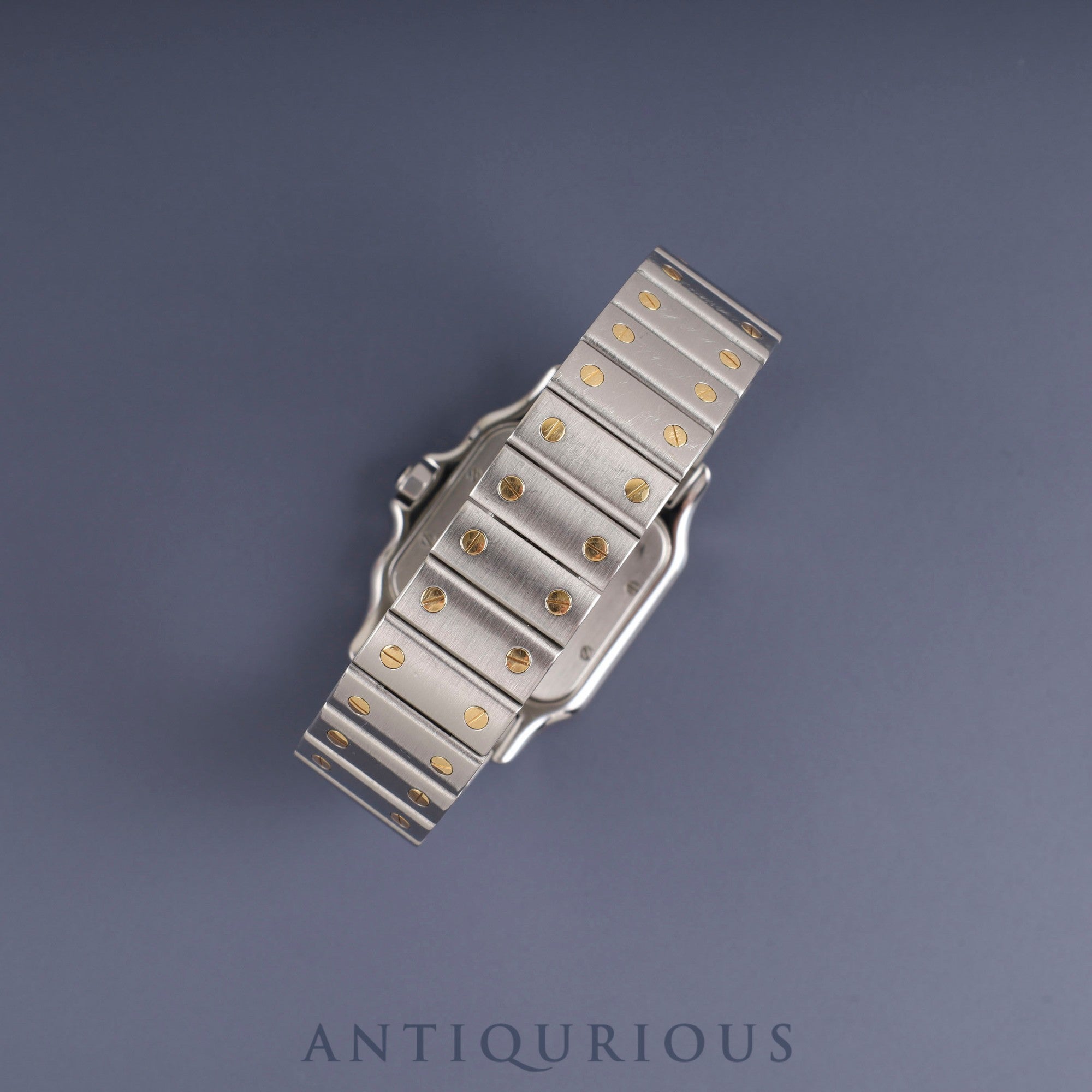 Cartier Santos Galbee LM W20011C4 / 1566 Quartz Caliber 687 Stainless Steel/Yellow Gold Ivory Roman Dial Overhauled