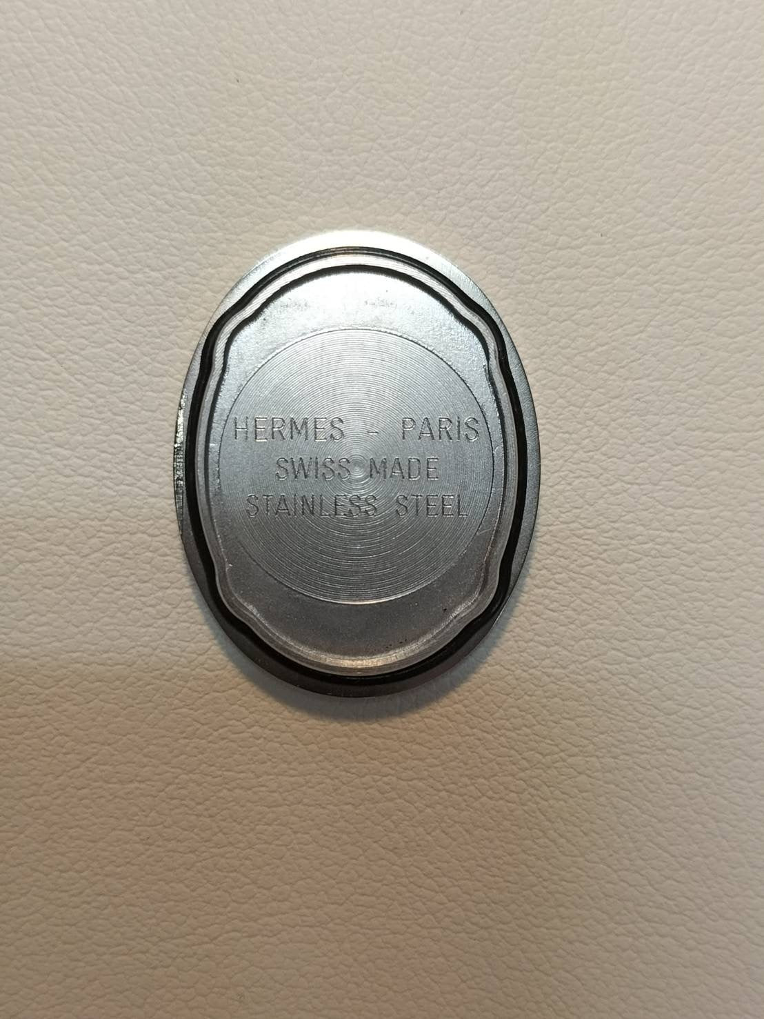 Hermes Clipper Oval CO1.210 Quartz Cal.976.001 SS SS White Guilloche Dial Overhauled