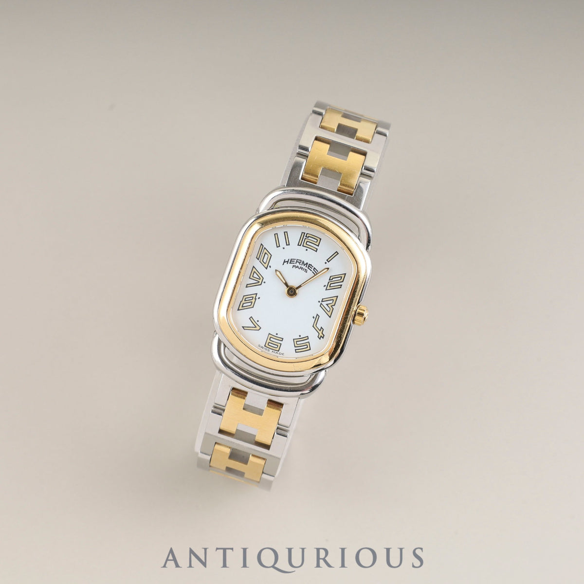 Hermès Rallye RA1.220 Quartz Cal.976.001 SS/GP SS/GP White Dial Overhauled