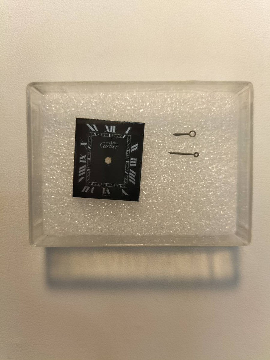 カルティエ マストタンク LM 手巻き Cal.78-1 SV925 革 純正尾錠(GP)ブラックローマン文字盤 オーバーホール済み