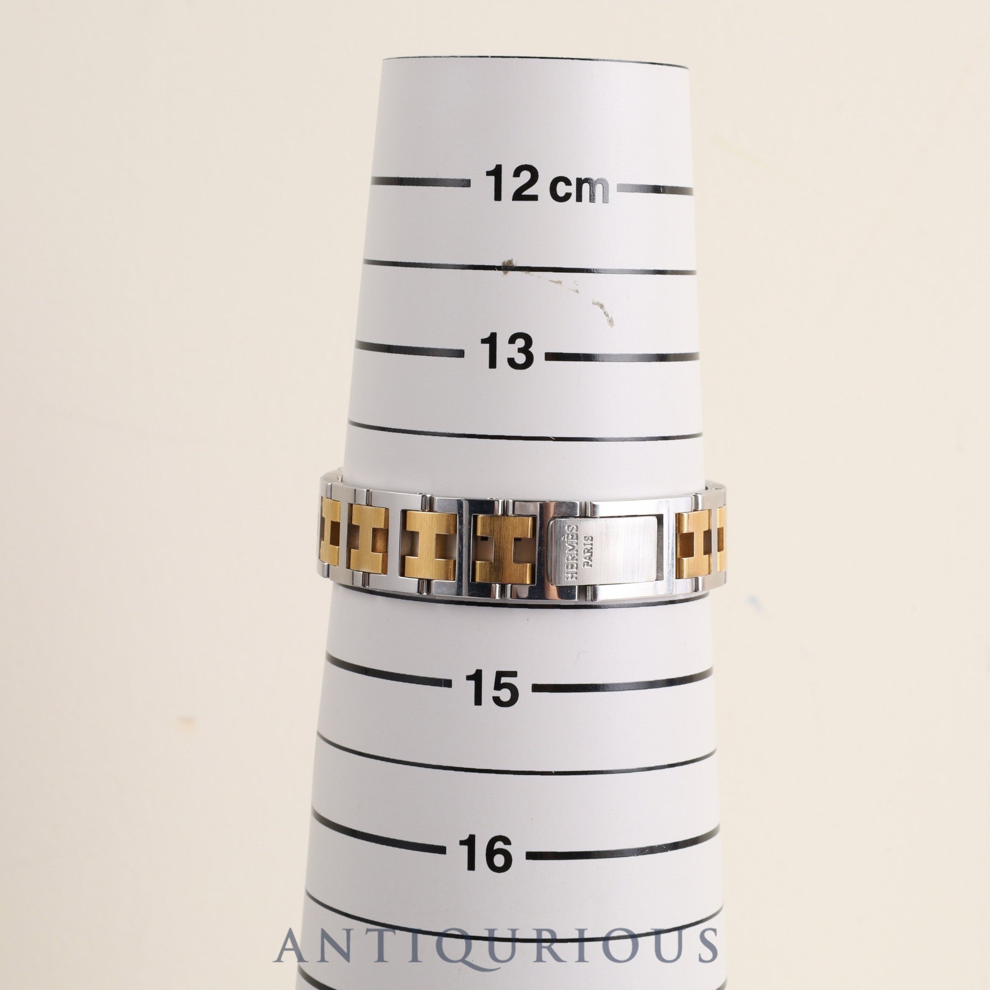 Hermes Clipper Quartz SS/GP Champagne Arabic Dial Overhauled