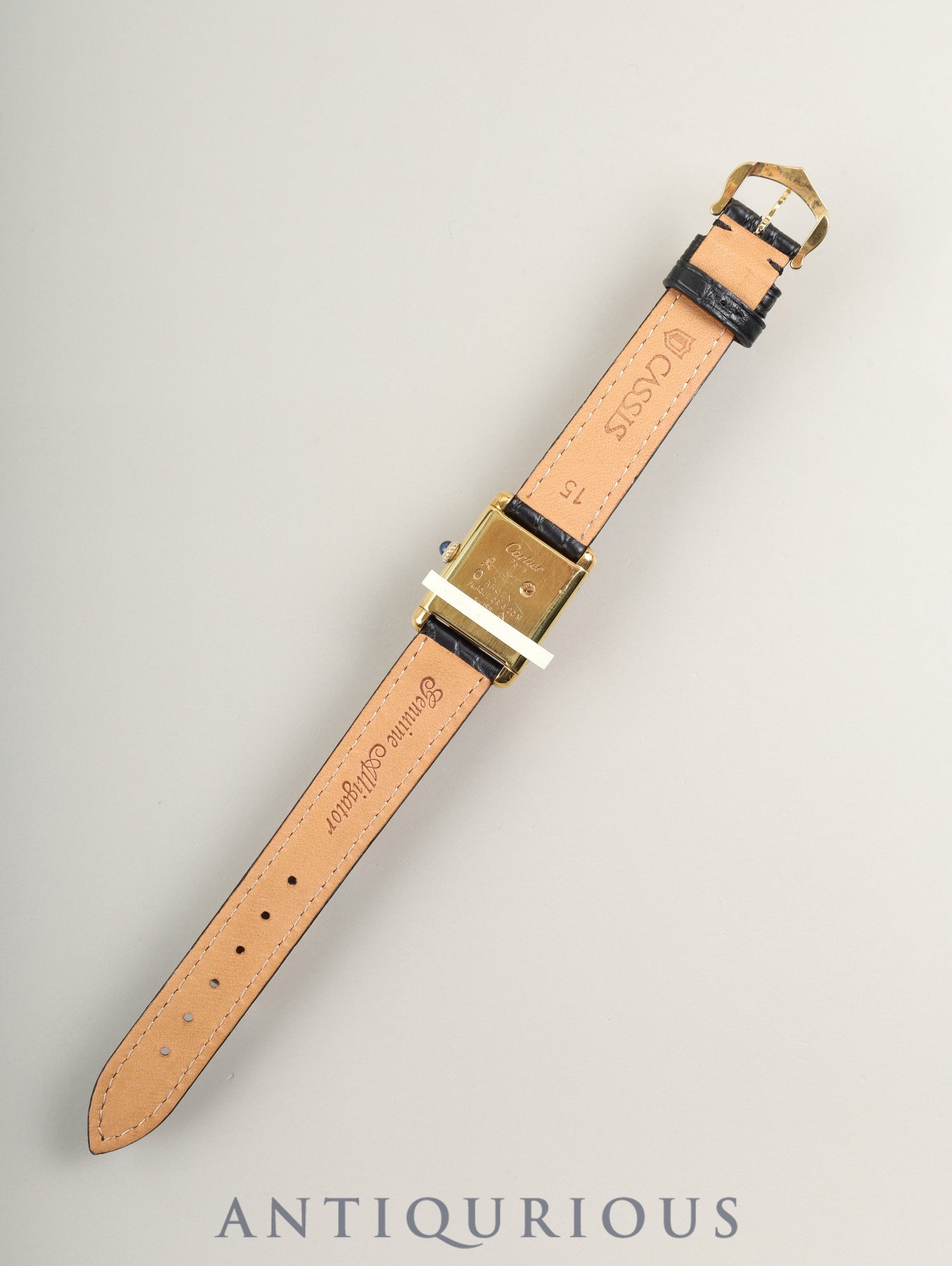 カルティエ マストタンク SM 手巻き Cal.ETA2512 SV925 革 純正尾錠(GP)アイボリーローマン文字盤(SWISS表記)オーバーホール済み