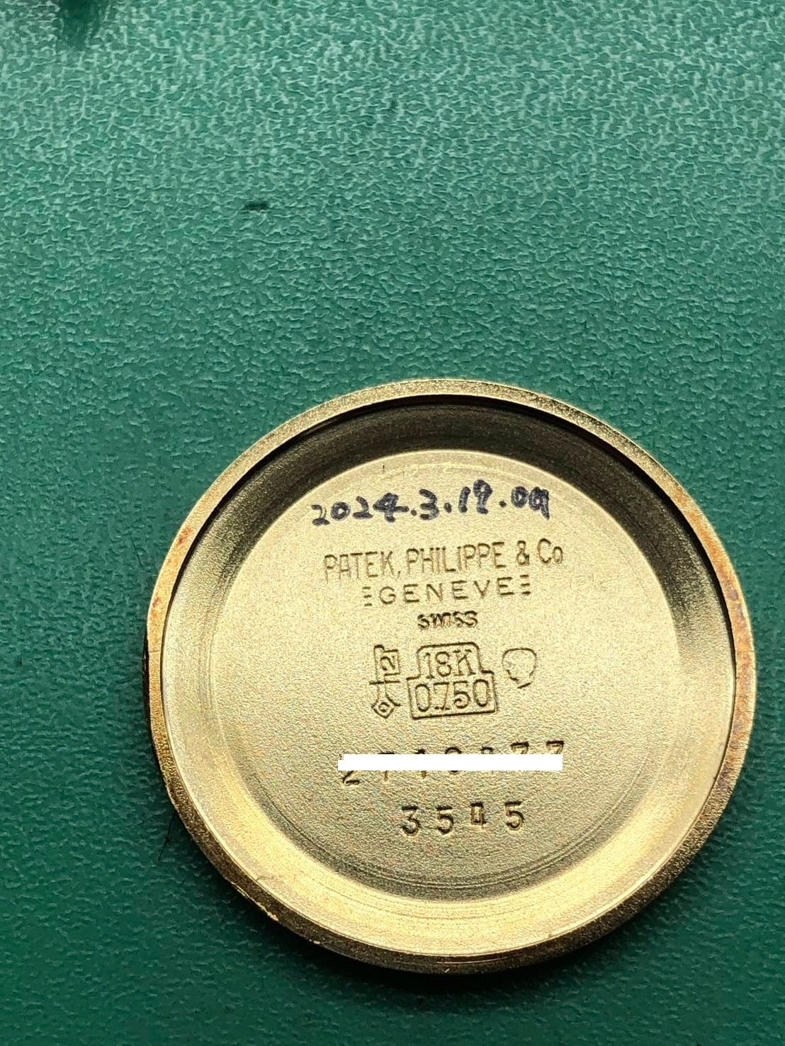 Patek Philippe Golden Ellipse 3545J GUBELIN Double Name Manual Winding Cal.23-300PM YG Leather Blue Dial Paper Box