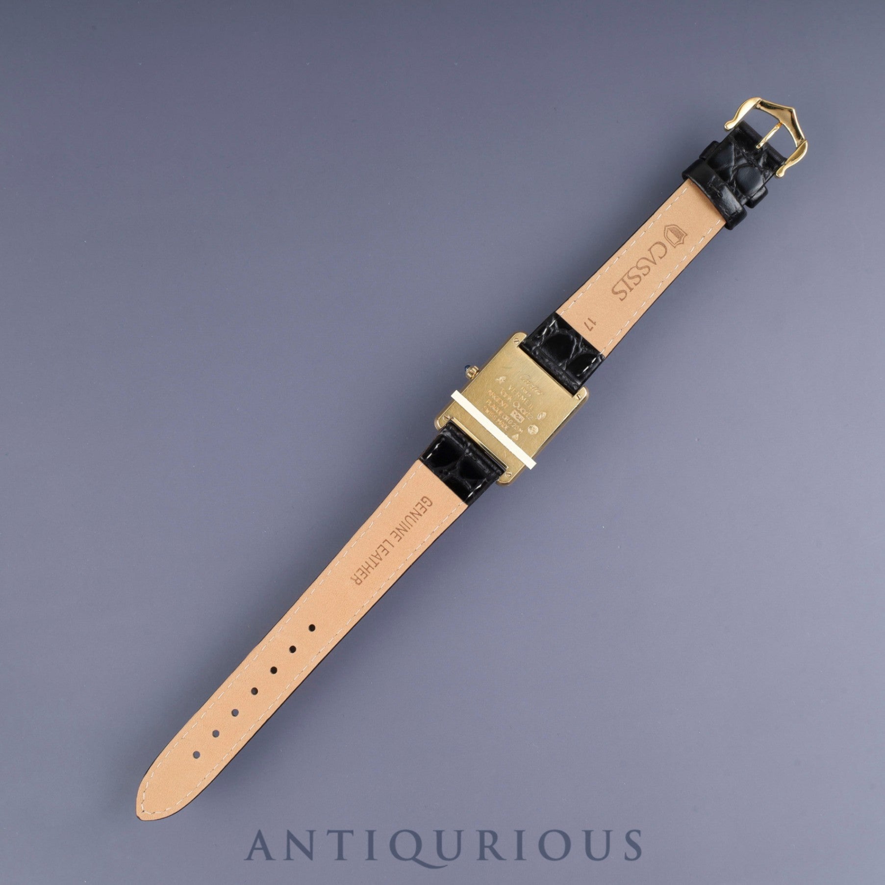 カルティエ マストタンク LM 6 81006 クォーツ Cal.81 SV925 革 純正尾錠(GP) グレー飛びローマン文字盤 オーバーホール済み