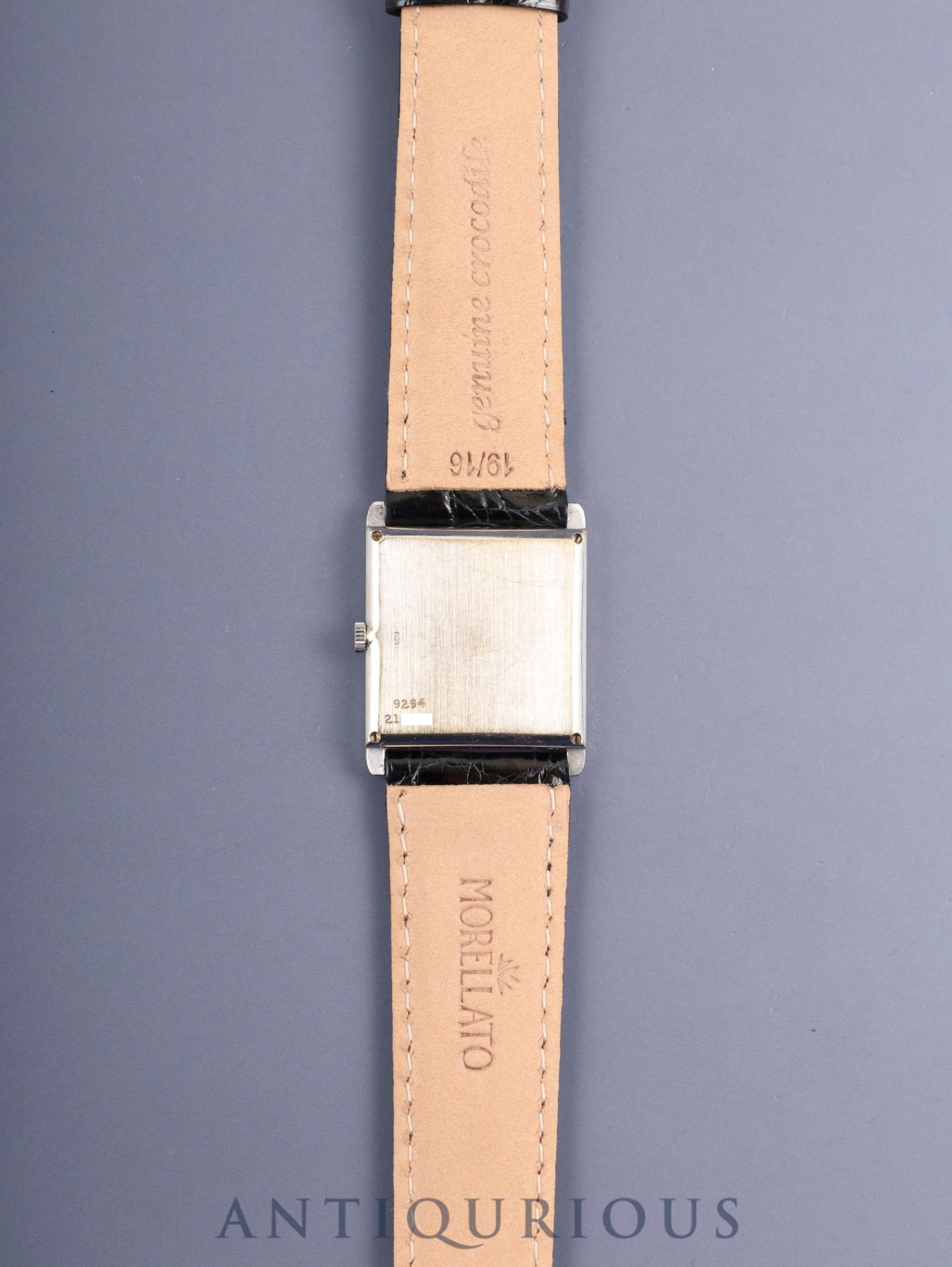 Piaget Rectangular 9294 Manual Winding Cal.9P 750WG Leather Original Pin Buckle (Pm850) Silver Dial Overhauled