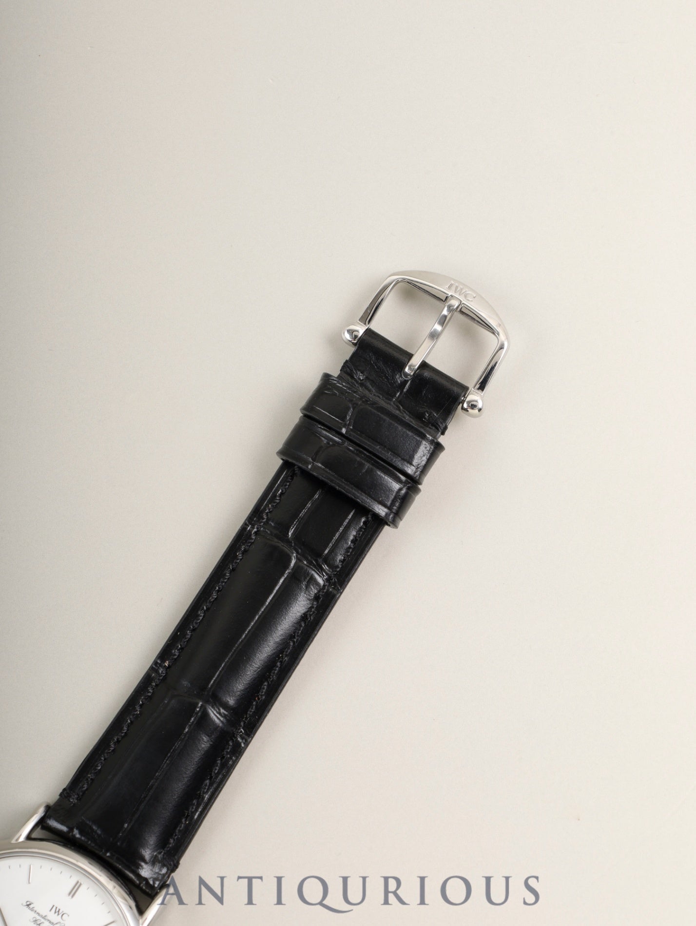 IWC ポートフィノ IW351320 自動巻き SS 革 純正ピンバックル(SS)ホワイト文字盤(風防スレ傷) 保証書(2003年)オーバーホール済み アイダブリュシー