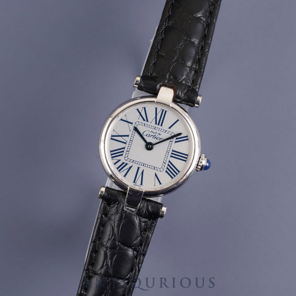 Cartier Must Vendome VLC SM W1007165 / 1850 Quartz Cal.90.06 SV925 Leather Genuine D Buckle (SS) Silver Roman Dial Overhauled