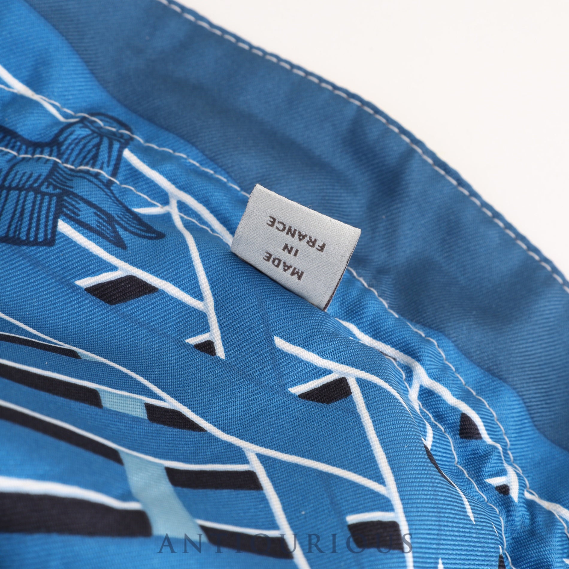 エルメス プティ アッシュ ポーチ SILK イエロー×ブルー 箱 カード等