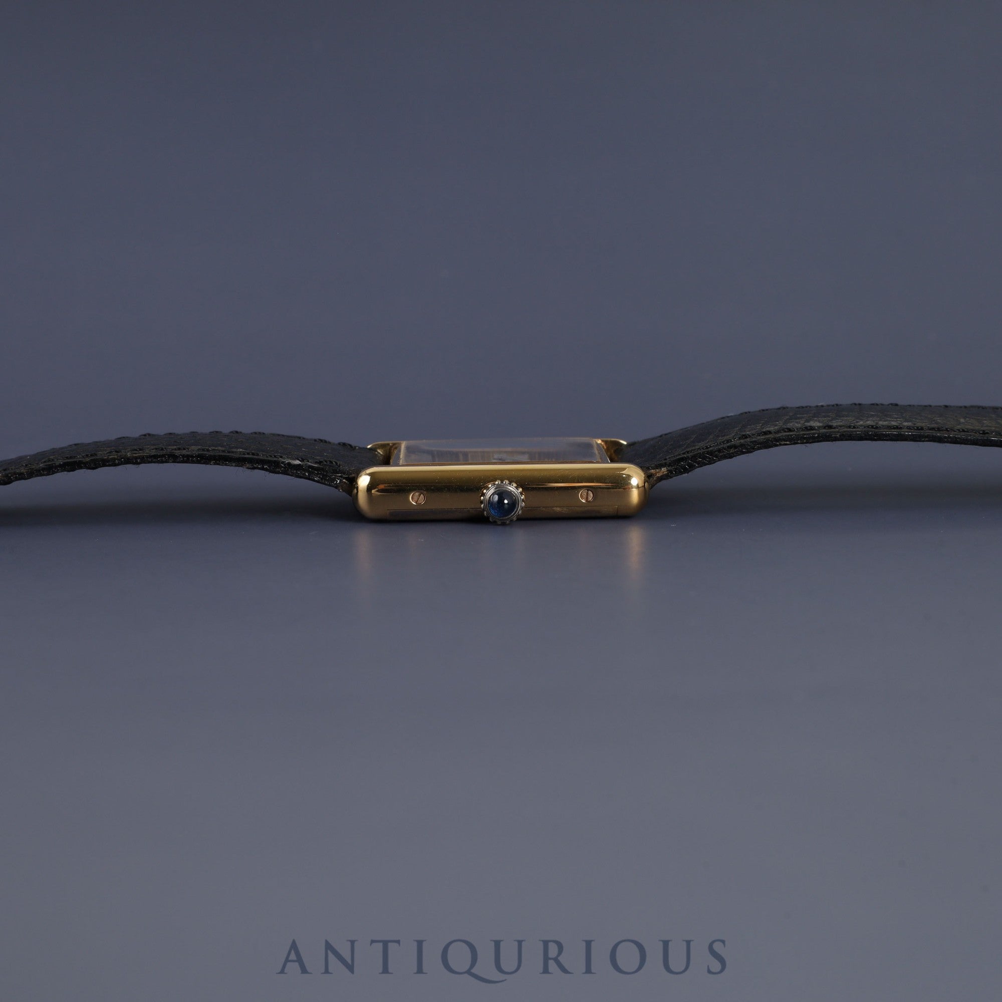 Cartier Must Tank LM Manual winding Cal.78-1 SV925 Genuine leather strap Genuine buckle Black Roman dial Warranty (1978) Overhauled