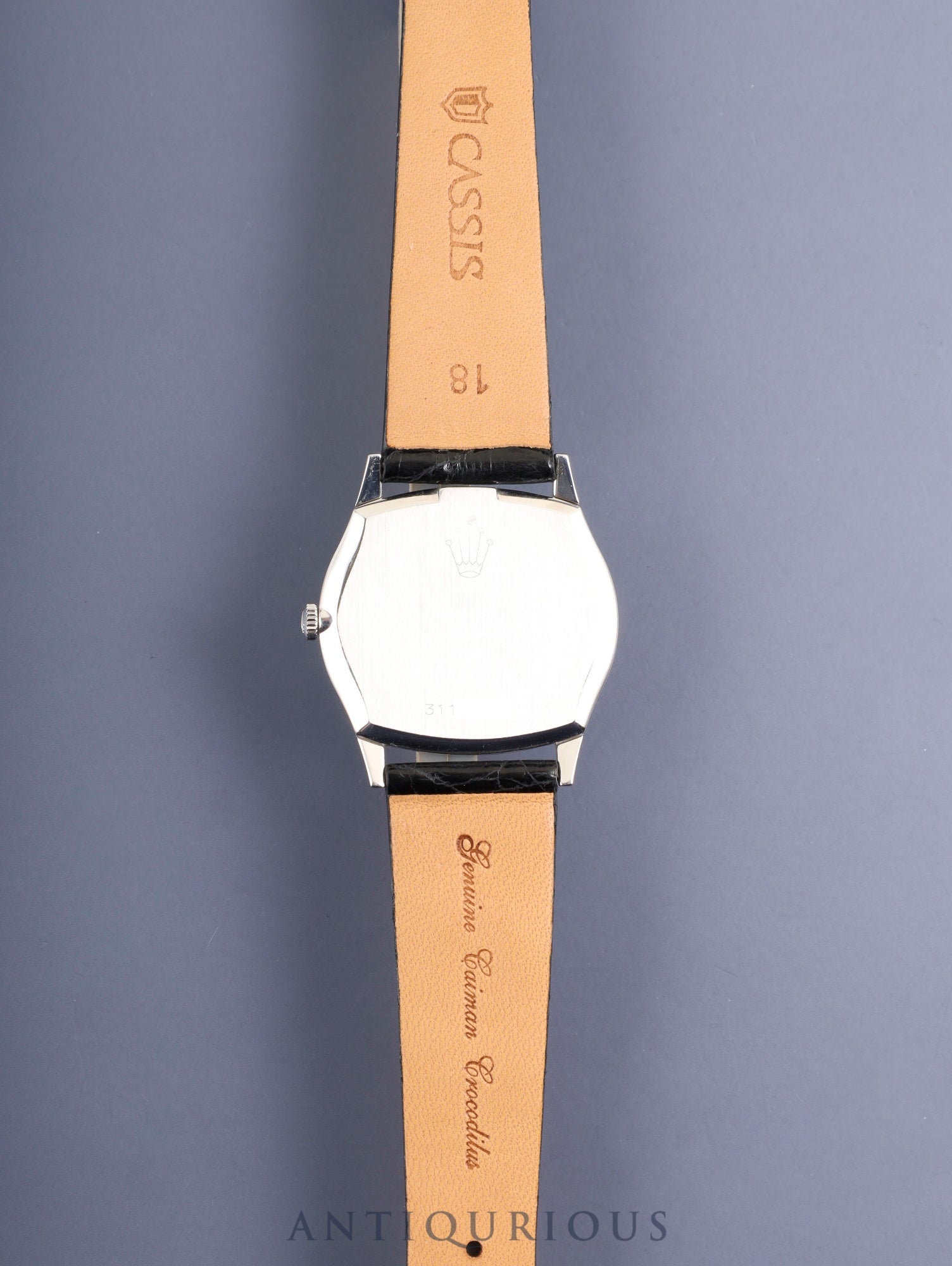 Rolex Cellini 3806 Manual Winding Caliber 1600 750WG Leather Strap with Genuine Stainless Steel Buckle Silver Dial No. 31 (1970) Overhauled