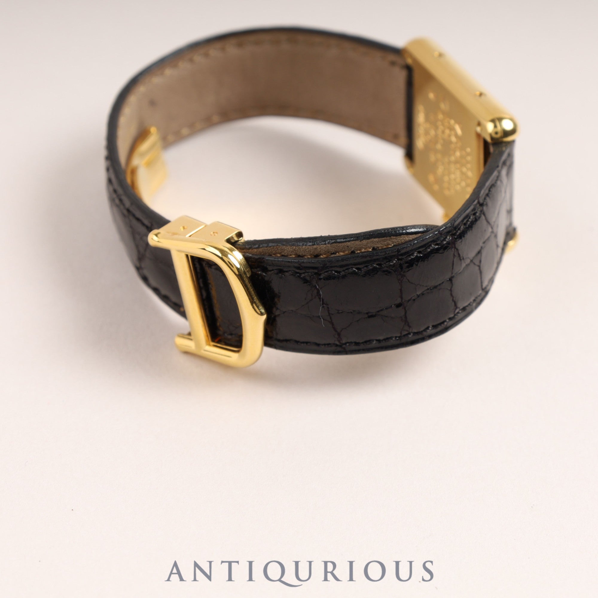 カルティエ マストタンク SM QZ ブラック飛びローマ文字盤 Dバックル フルメンテナンス済み