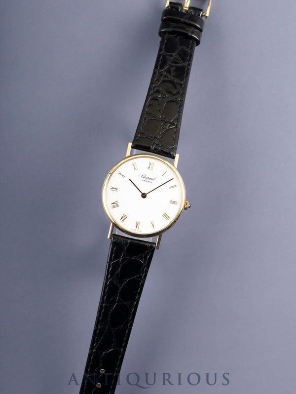 ショパール クラシック 1091 クォーツ Cal.ETA955.413 750YG 革 純正ピンバックル(GP) ホワイト文字盤 オーバーホール済み