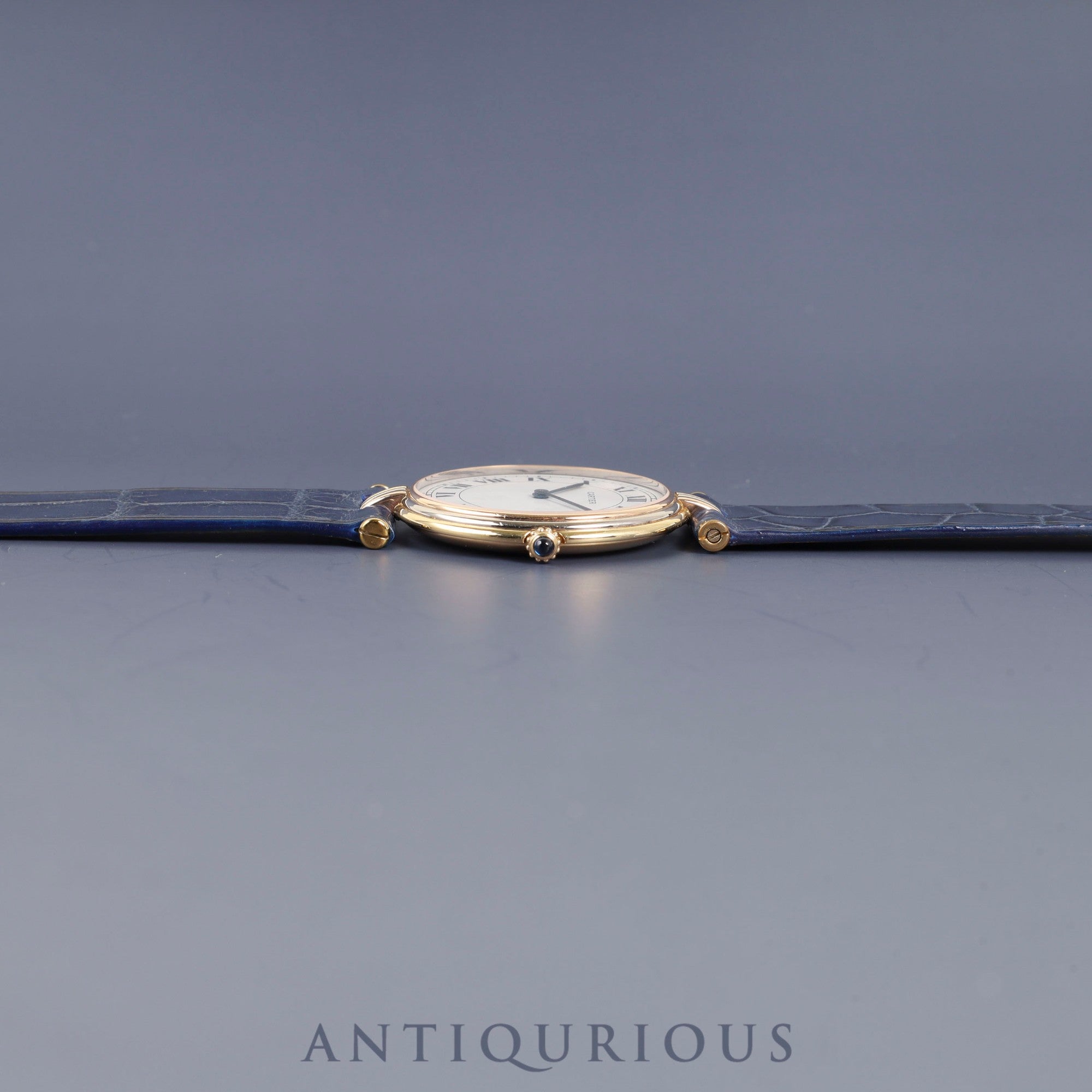 カルティエ ヴァンドーム VLC LM 881003 クォーツ Cal.81 18K 革 純正尾錠(GP)ホワイトローマン文字盤 オーバーホール済み