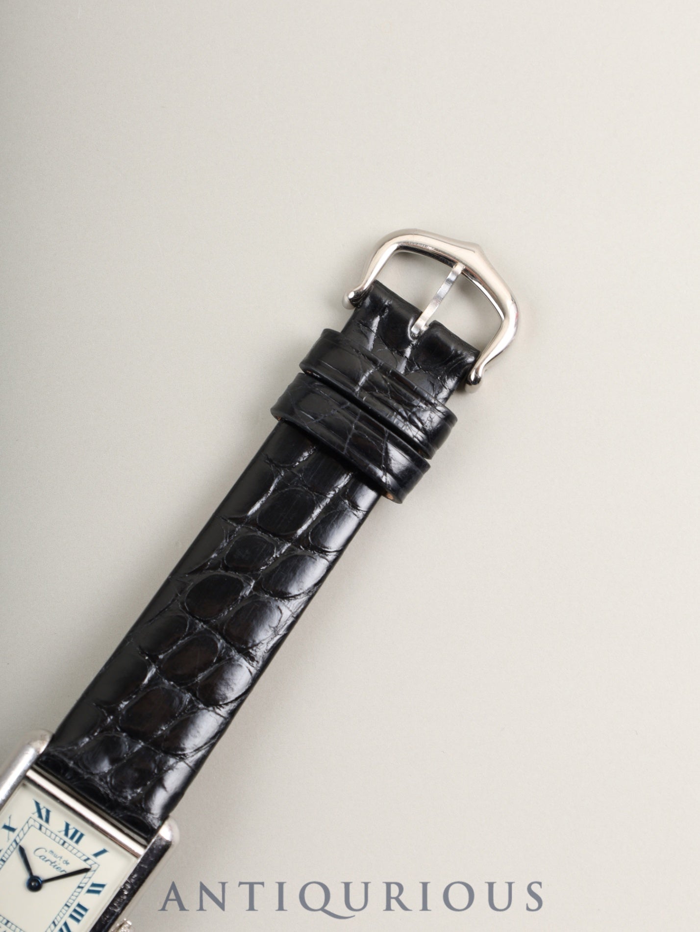Cartier Must Tank SM W1001543 / 6057002 Quartz Cal.057 SV925 Leather Genuine Pin Buckle (SS) White Roman Dial (SWISS marking) Overhauled