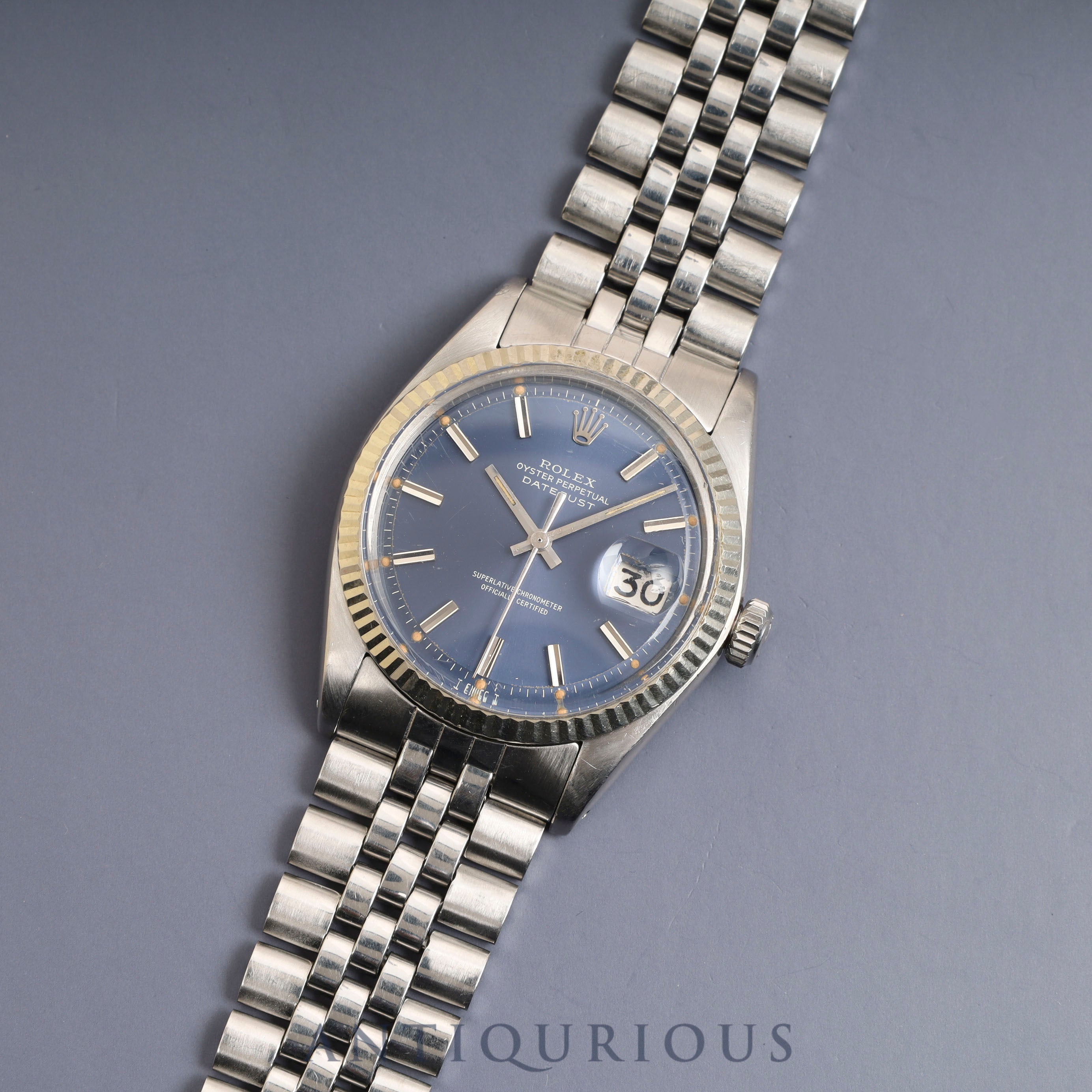 ロレックス デイトジャスト 1601 ブルー文字盤 3番 1971年