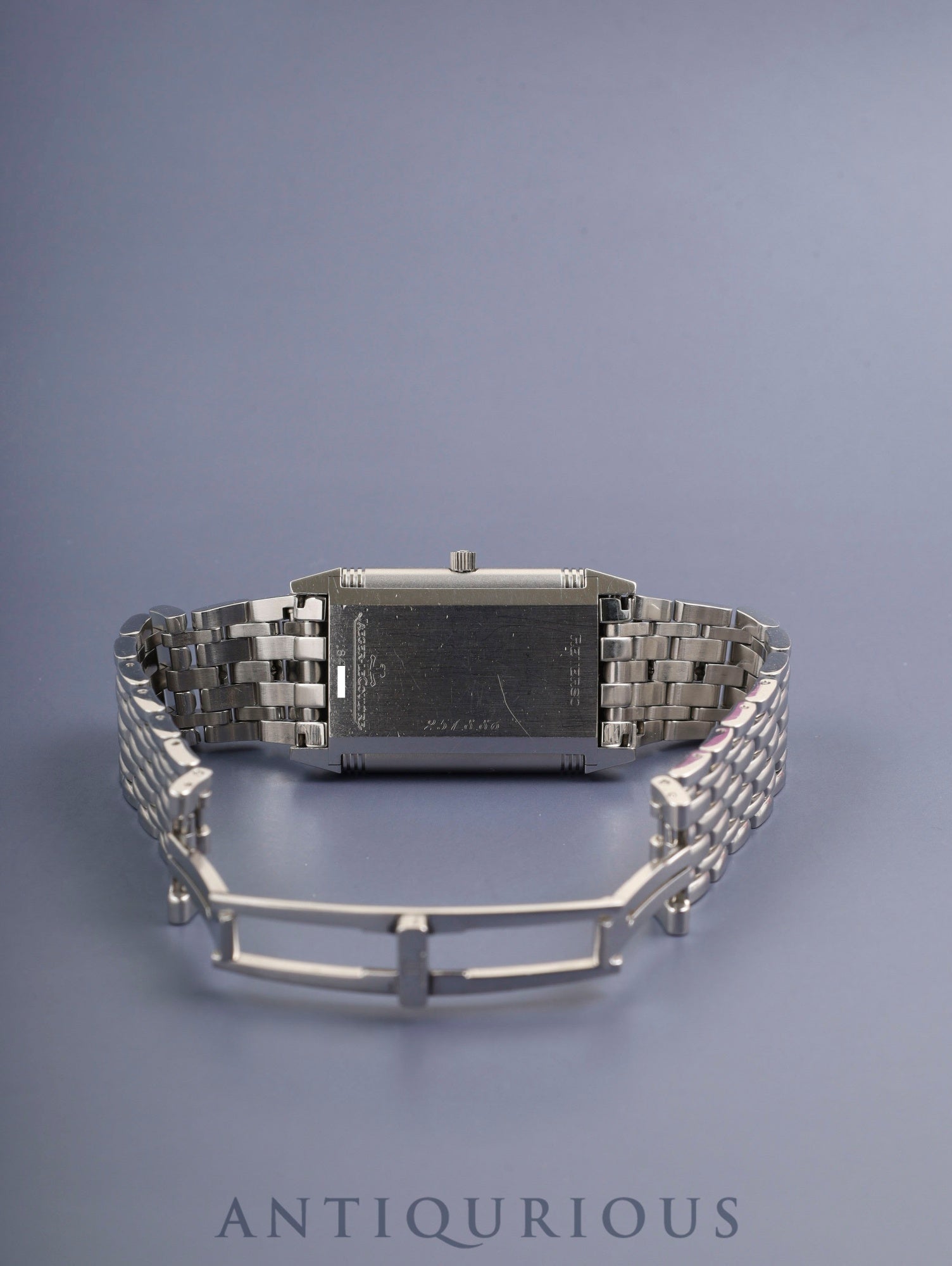Jaeger-LeCoultre Reverso Classic Shadow 251.8.86 / 251.880.864 Manual Winding Caliber 846/1 Stainless Steel Gray Dial Warranty Booklet Overhauled *Case Back Engraving