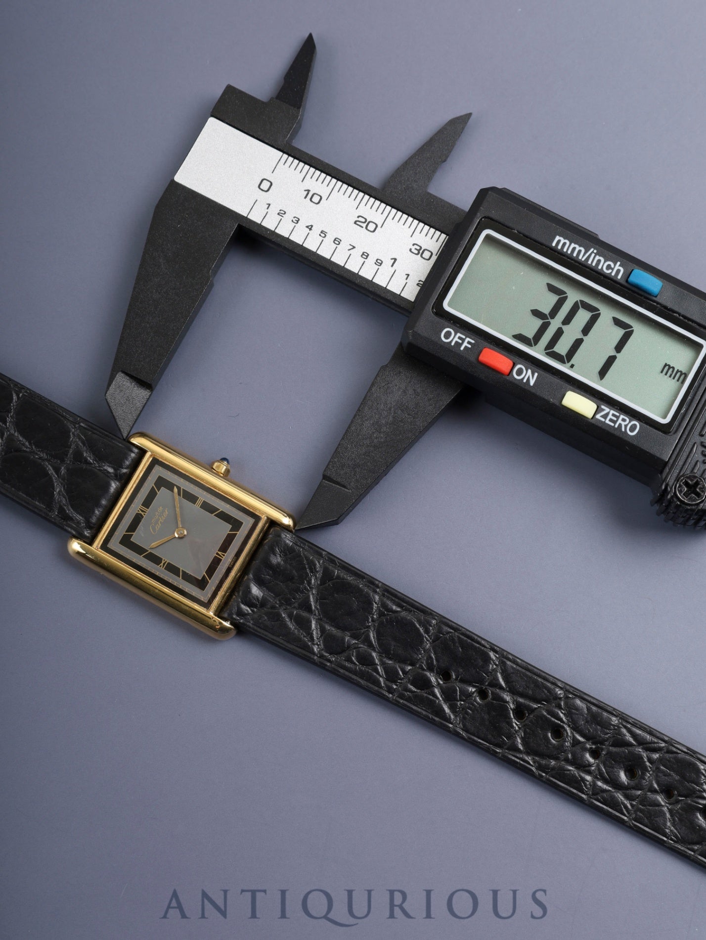 カルティエ マストタンク LM 6 81006 クォーツ Cal.81 SV925 革 純正ピンバックル(GP)グレー飛びローマン文字盤(SWISS表記 )オーバーホール済み 新品仕上げ済み