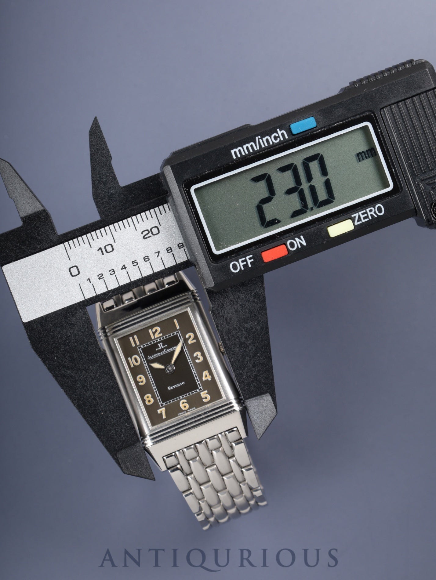 Jaeger-LeCoultre Reverso Classic Shadow 251.8.86 / 251.880.864 Manual Winding Caliber 846/1 Stainless Steel Gray Dial Warranty Booklet Overhauled *Case Back Engraving