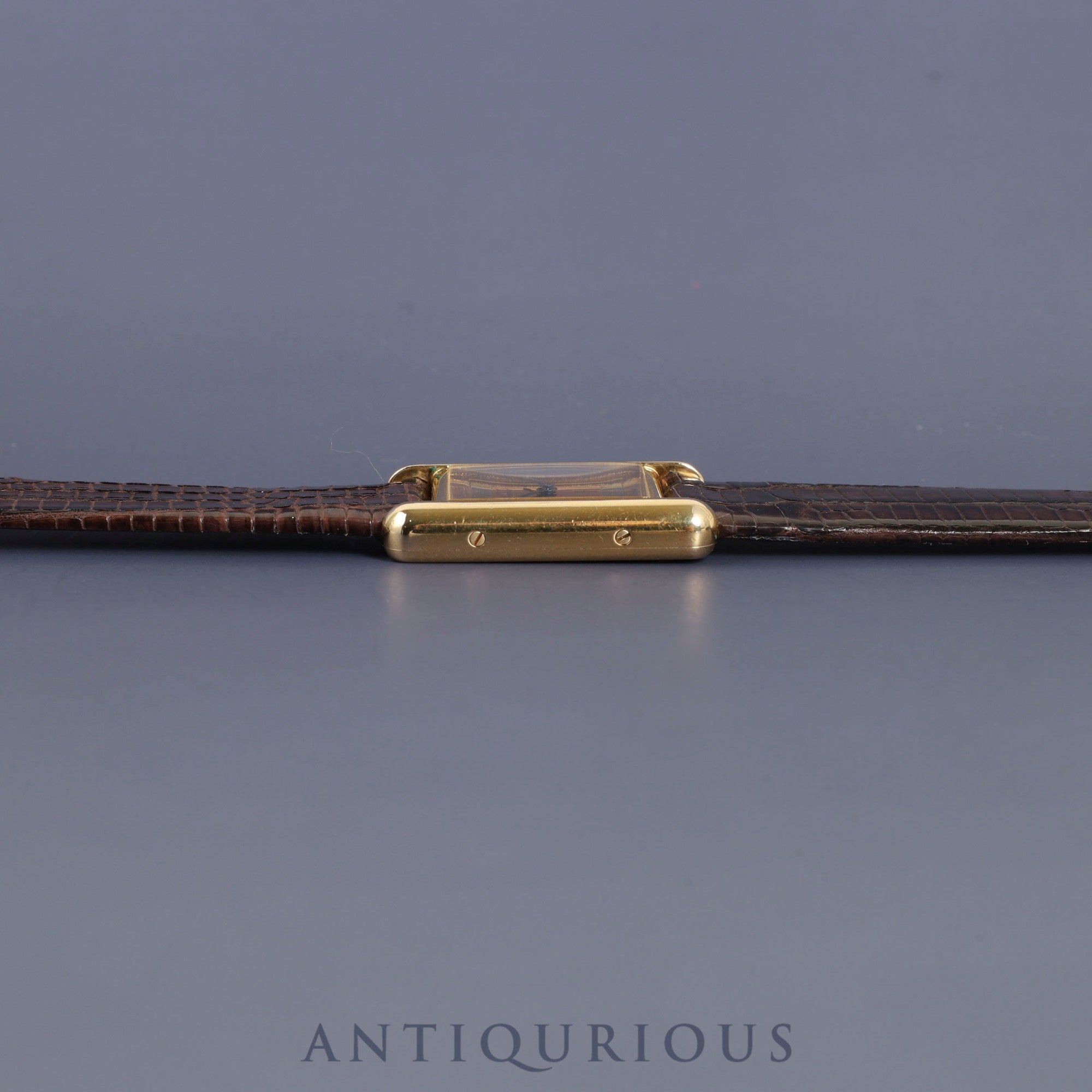 Cartier Must Tank SM 4919123 / 3 66001 Quartz Caliber 057 SV925 Leather Strap with Genuine GP Buckle, Square Trinity Dial, Box, Warranty Card, Overhauled