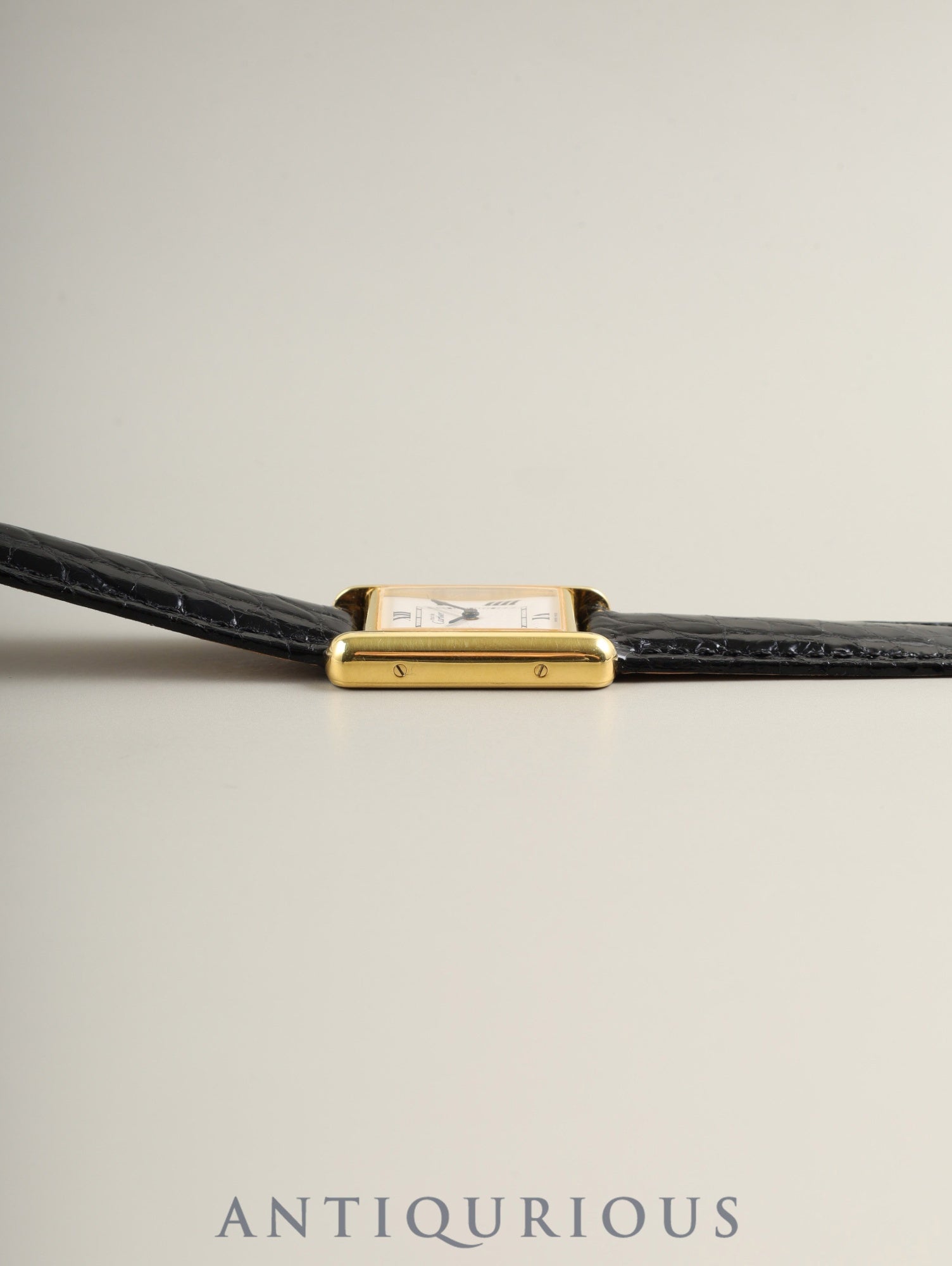 カルティエ マストタンク MM W1013654 / 2415 クォーツ Cal.057 SV925 革 純正Dバックル(GP) ホワイト飛びローマン文字盤(SWISS MADE表記) 新品仕上げ済み オーバーホール済み