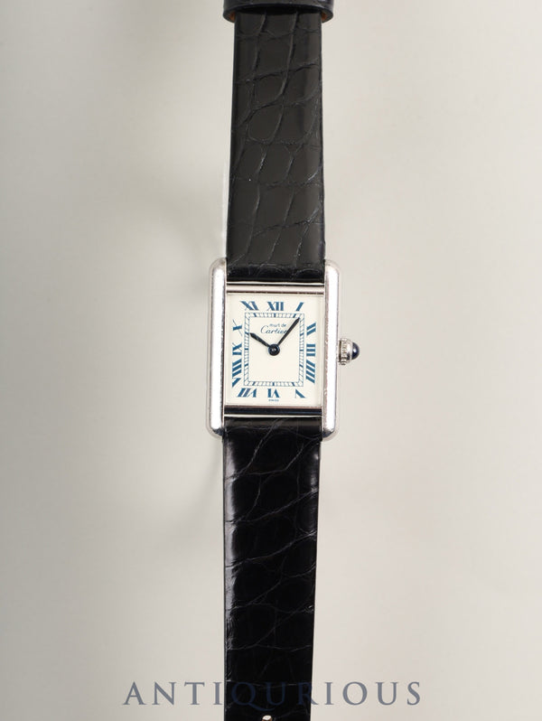 カルティエ マストタンク SM W1001543 / 6057002 クォーツ Cal.057 SV925 革 純正ピンバックル(SS)ホワイトローマン文字盤 (SWISS表記) オーバーホール済み