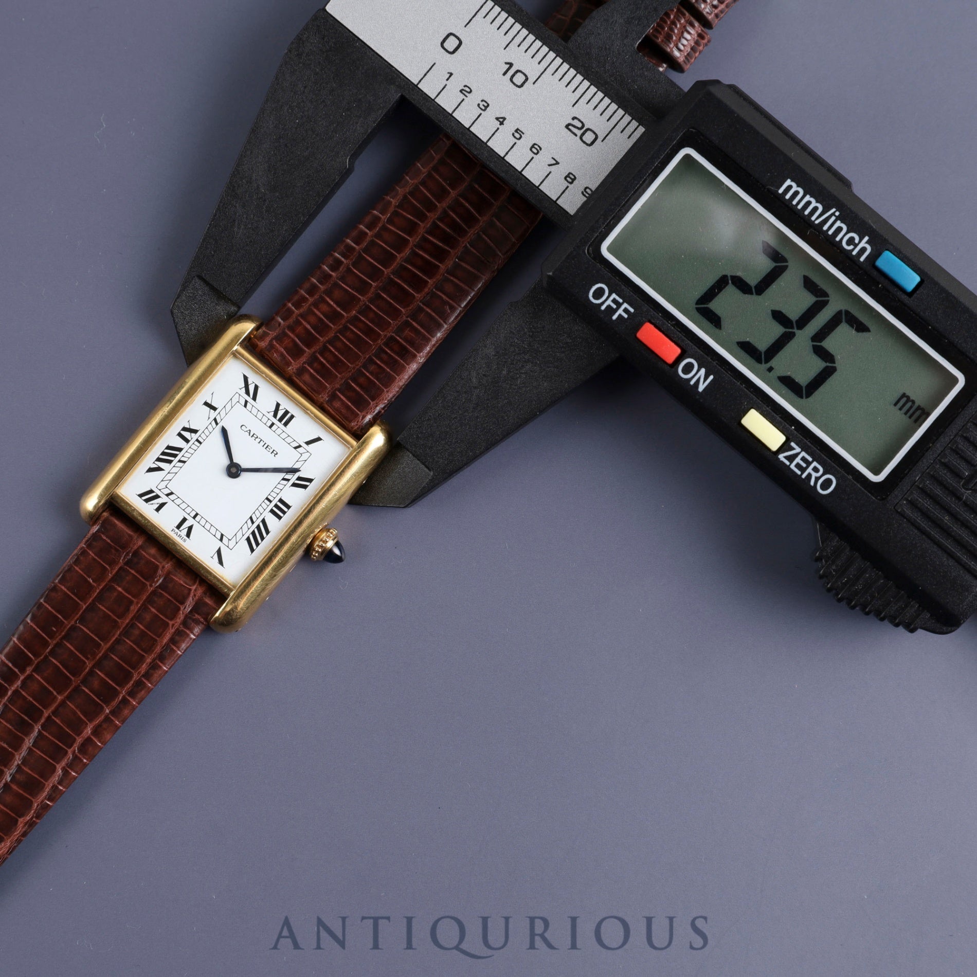 Cartier Tank Louis Cartier LM 81720552 / 78086 Manual winding Cal.2512-1 750 Leather Genuine buckle (GP) White Roman PARIS dial Overhauled