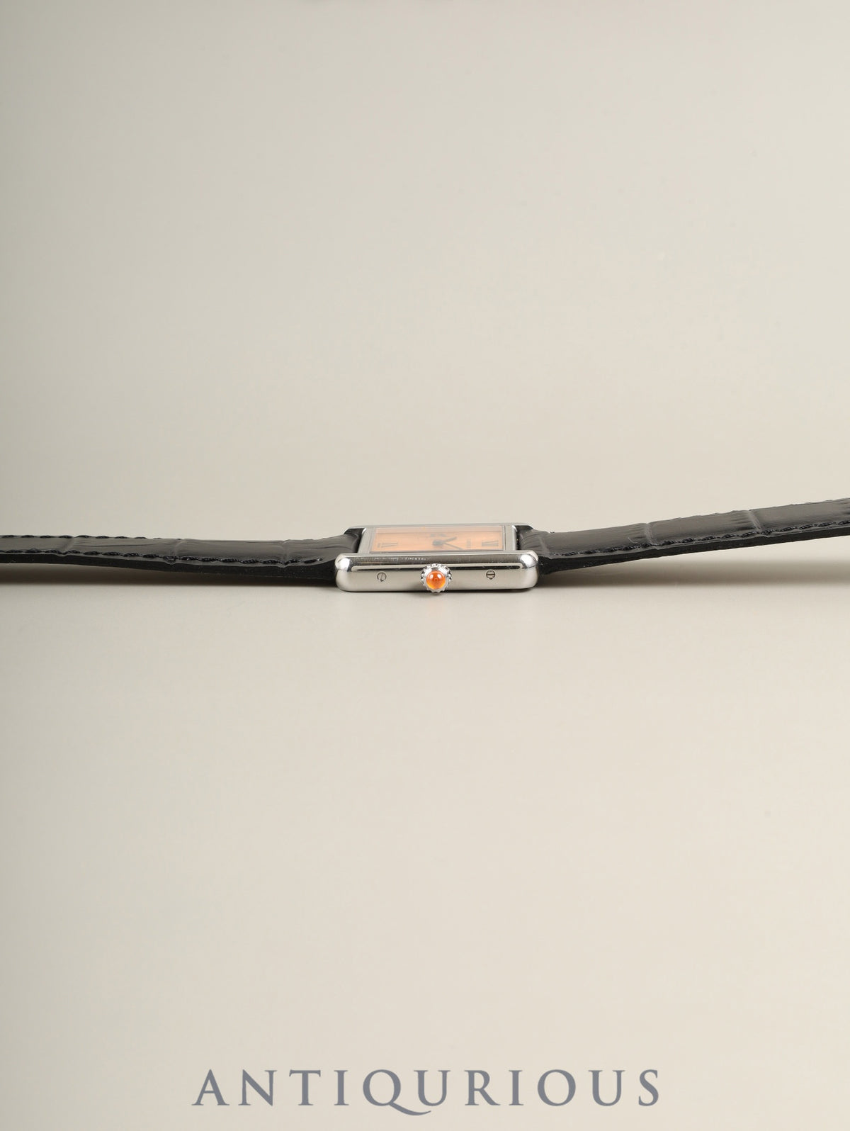 カルティエ タンクソロ SM W1019455/2716 クォーツ Cal.157 SS 革 純正Dバックル(SS)オレンジ文字盤(SWISS MADE表記 / 2006年限定) 箱 冊子 保証書(2006年) オーバーホール済み