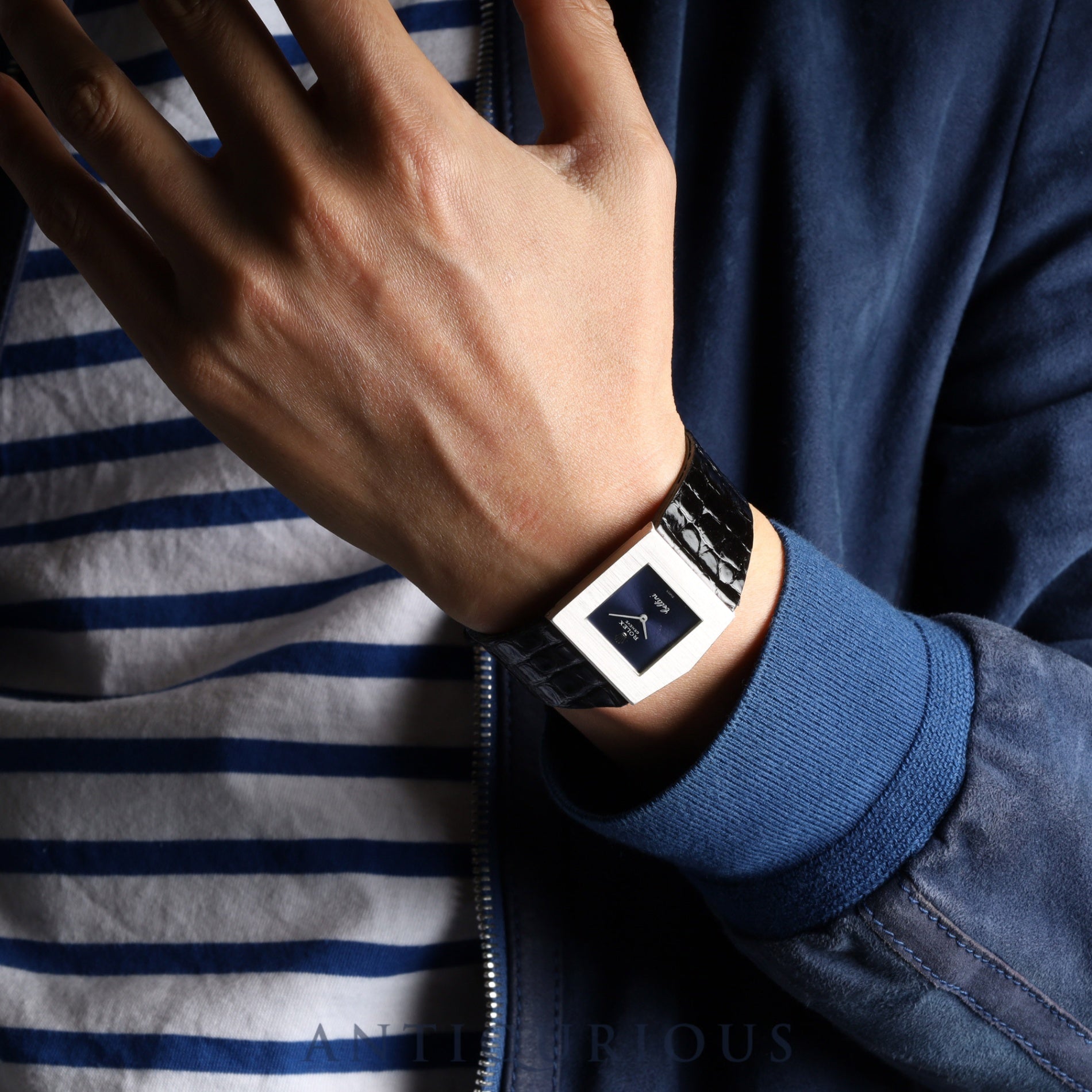 Rolex Cellini King Midas 4017 Manual winding Cal.1600 750 Leather Genuine buckle (SS) Blue dial 27 x 27 mm No. 34 (1971) Overhauled