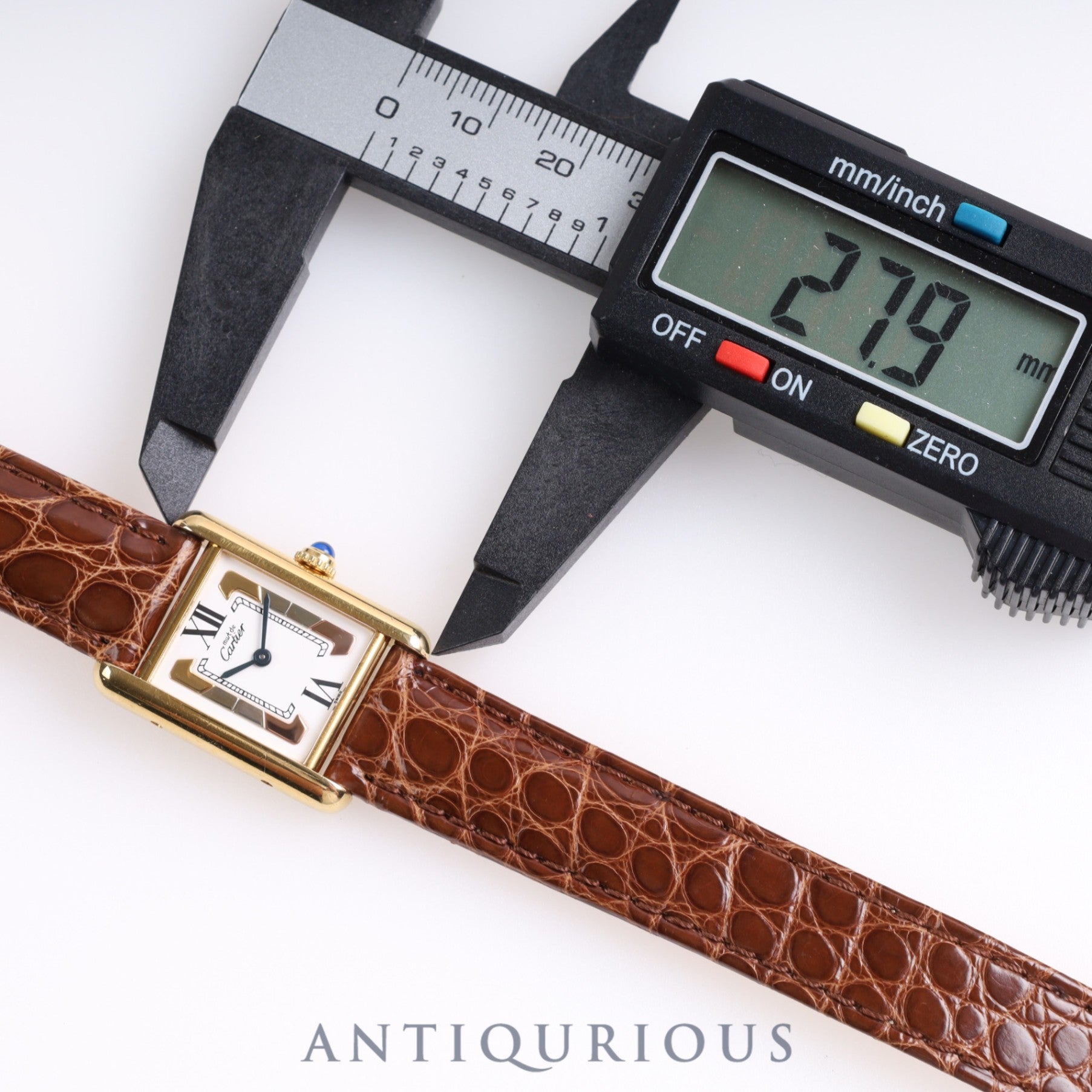 カルティエ マストタンク SM QZ 5057001 SV 革 トリニティ文字盤 純正Dバックル