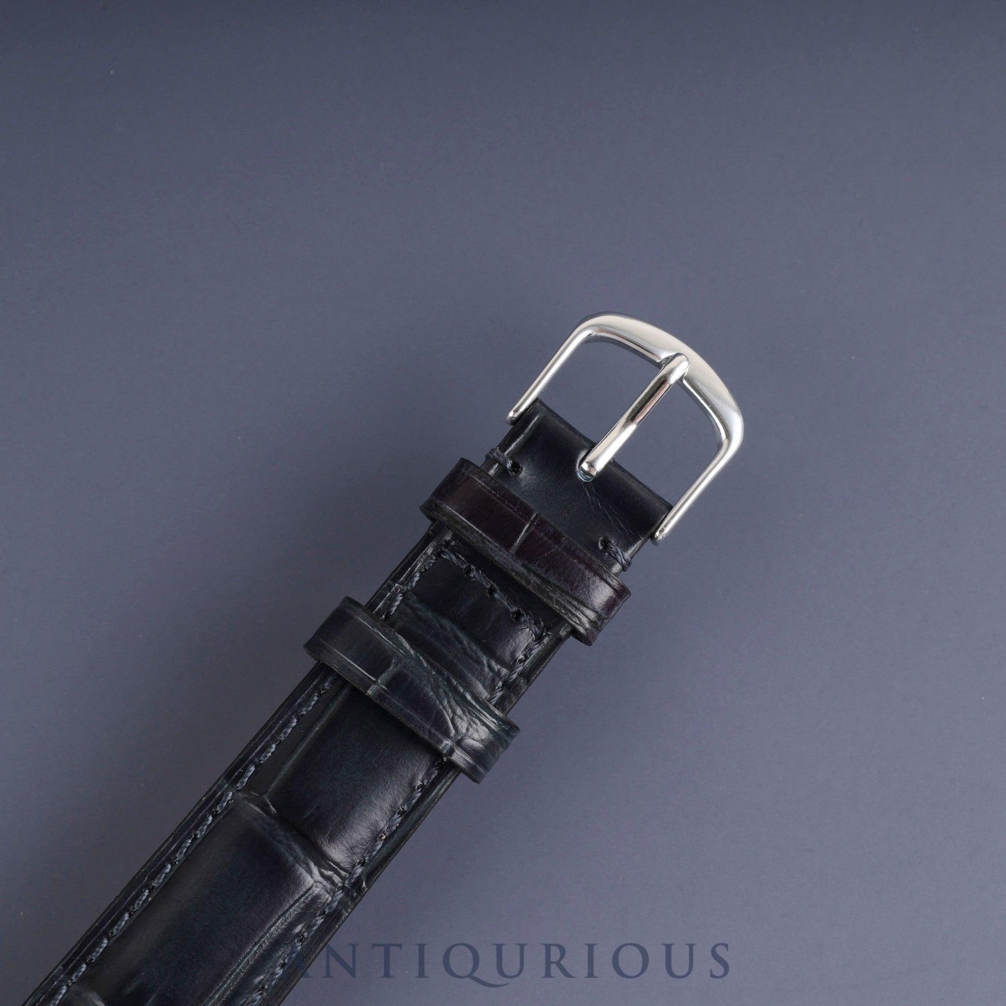 IWC Old Inter Schauhausen 2582 Manual Winding Caliber 423 Stainless Steel Leather Strap with Aftermarket Buckle, Blue Roman Dial, Overhauled