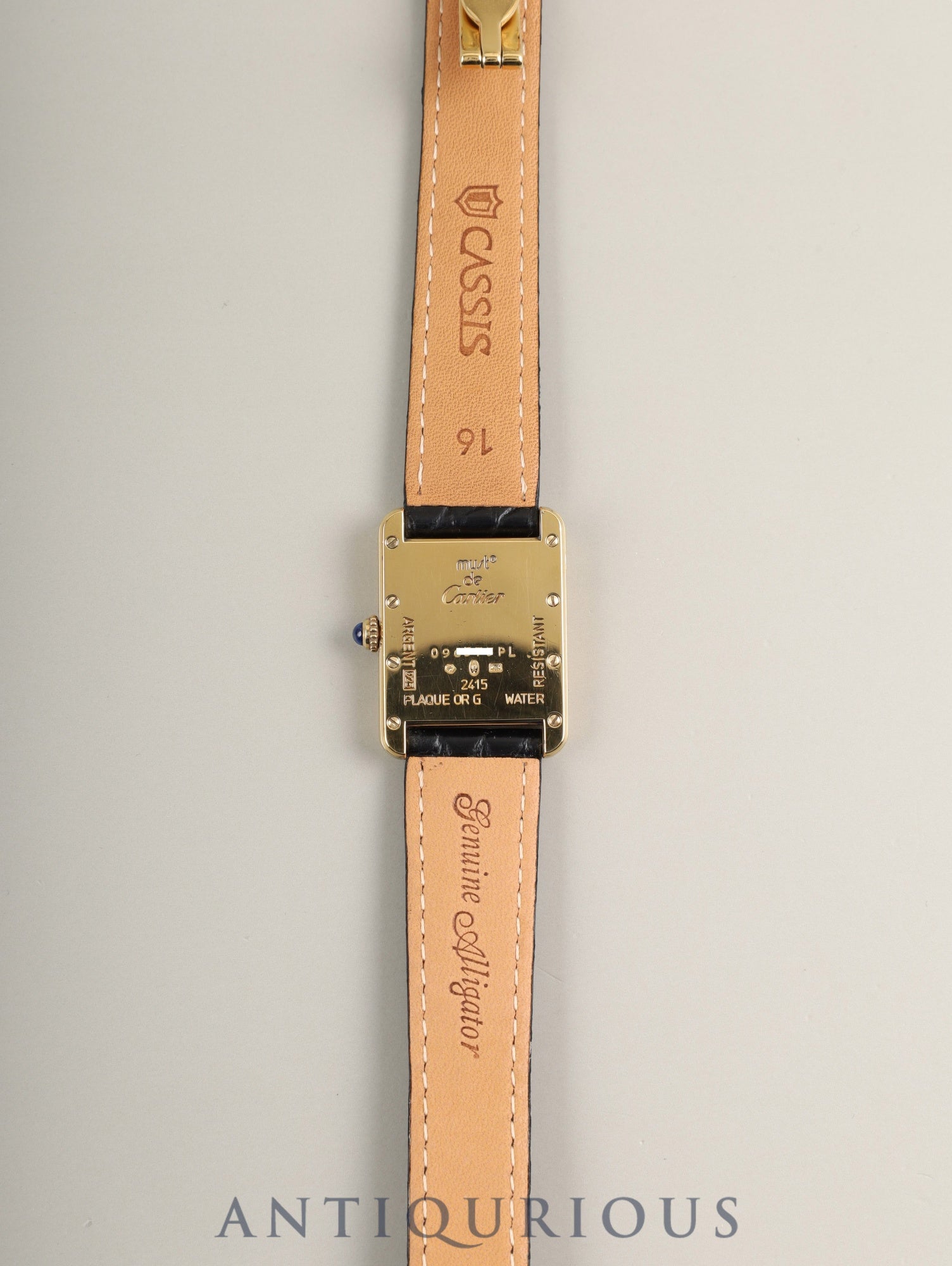 カルティエ マストタンク MM W1013654 / 2415 クォーツ Cal.057 SV925 革 純正Dバックル(GP) ホワイト飛びローマン文字盤(SWISS MADE表記)箱 オーバーホール済み