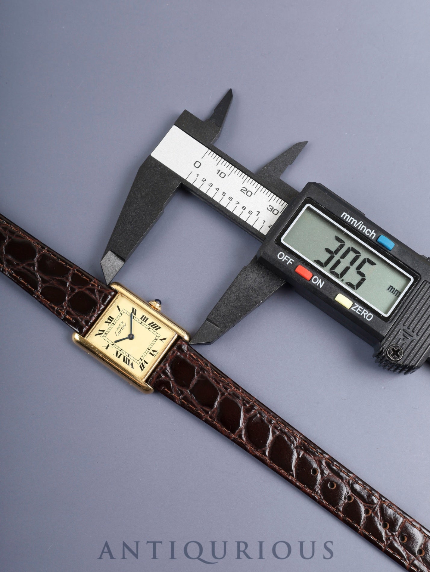 Cartier Must Tank LM W1002753 / 590005 Quartz Cal.90 SV925 Leather Genuine Pin Buckle (GP) Ivory Roman Dial (SWISS marking) Overhauled