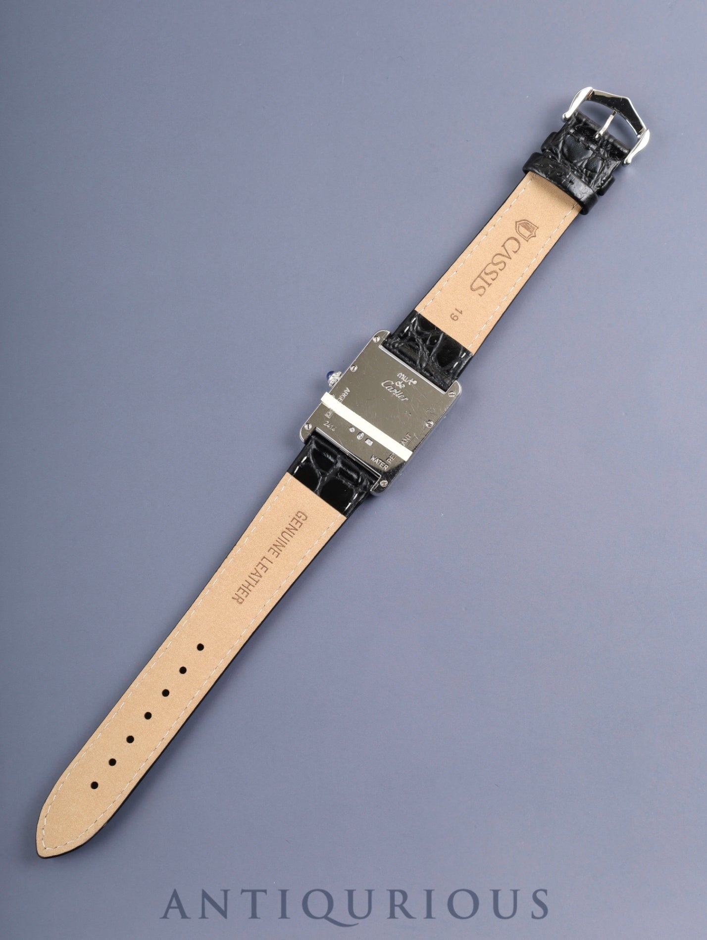 カルティエ マストタンク GM(XL) W1014154 /2414 クォーツ Cal.687 SV925 革 純正ピンバックル(SS) ホワイト飛びローマン文字盤(SWISS MADE表記 )オーバーホール済み