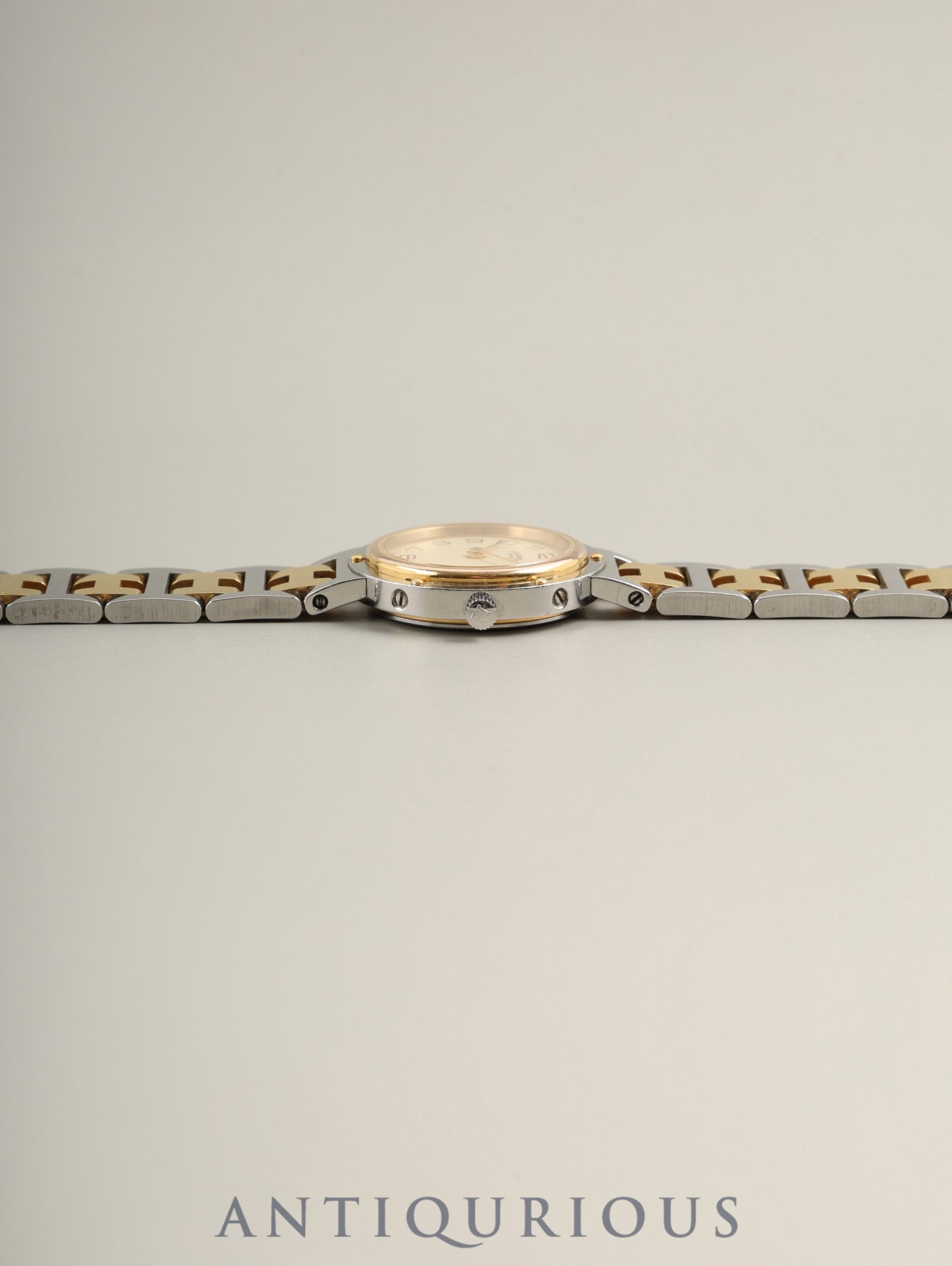 エルメス クリッパー 51.03 クォーツ Cal.- SS/GP SS/GP アイボリー文字盤 箱 冊子 保証書(1992年)オーバーホール済み