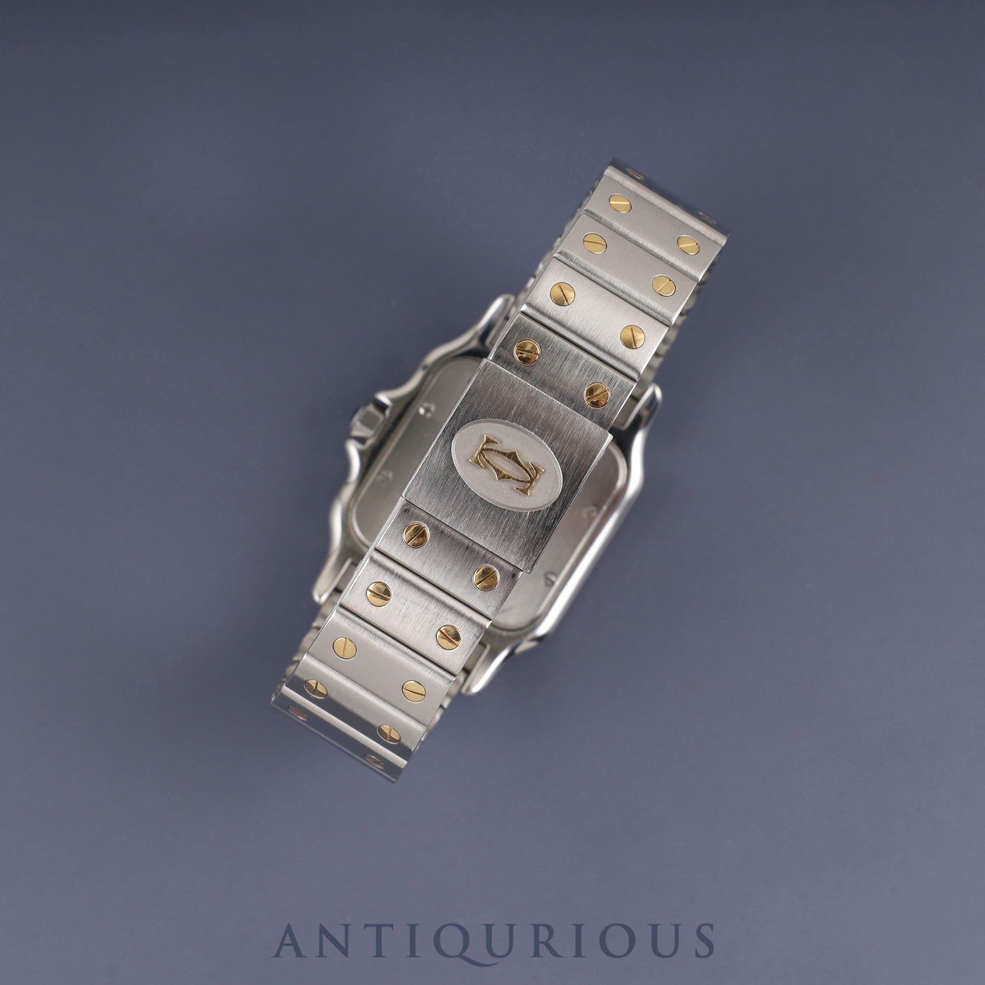 Cartier Santos Galbee LM W20030C4 / 1566 Quartz Cal.87 Stainless Steel/Yellow Gold with Gray Dial, Overhauled