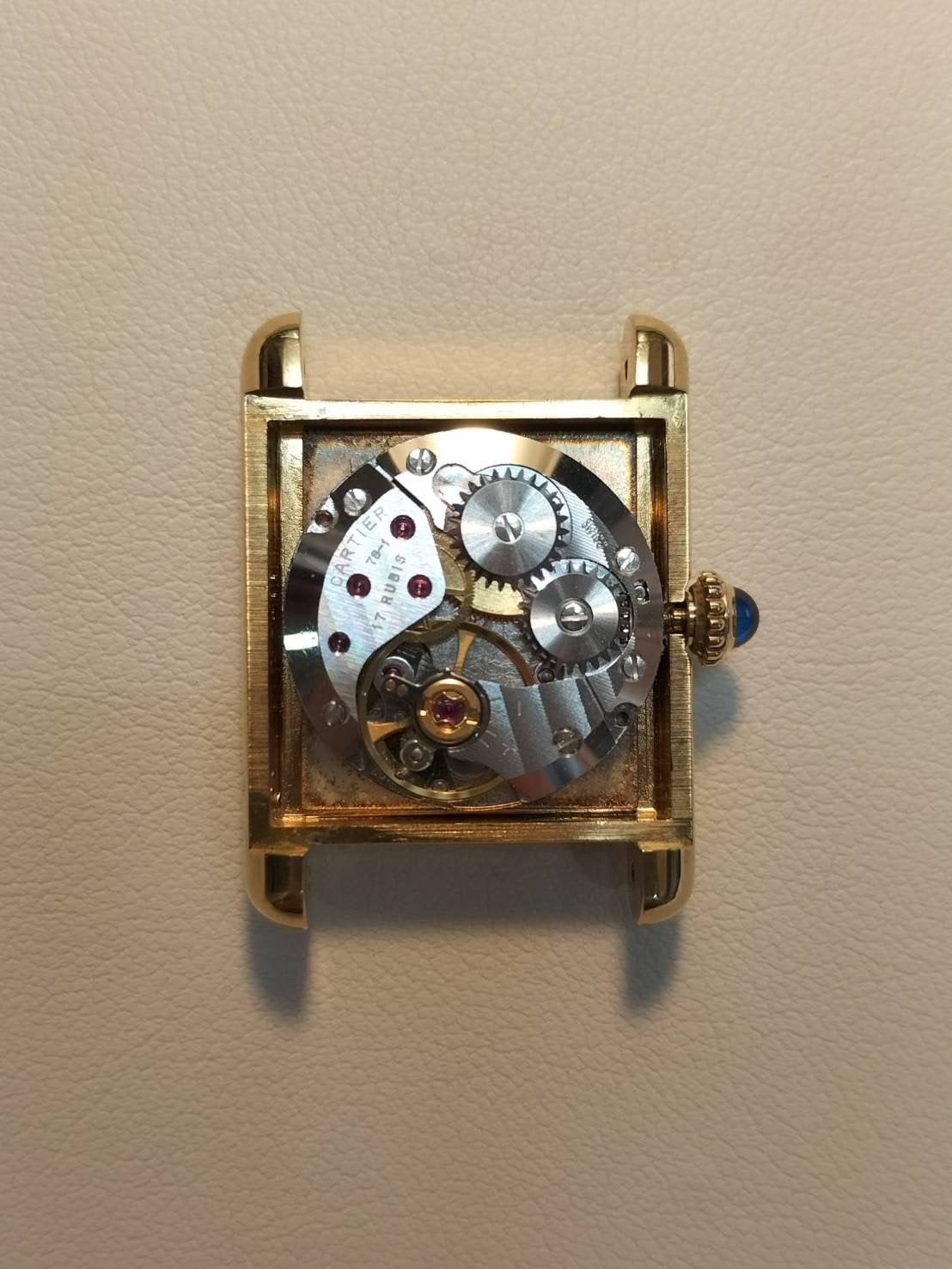 カルティエ マストタンク SM 手巻き Cal.78-1 SV925 革 純正尾錠(GP) ガーネットダイアル ボルドー文字盤 オーバーホール済み