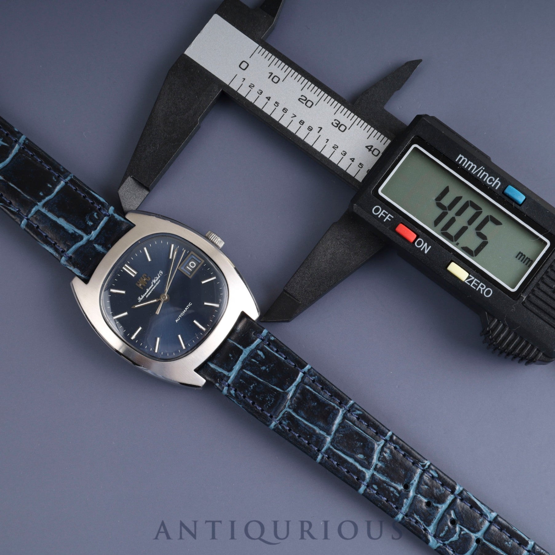 IWC オールドインター シャウハウゼン TVスクリーン 1872 自動巻き Cal.8541B SS 革 社外尾錠(SS) ブルー文字盤 オーバーホール済み アイダブリュシー