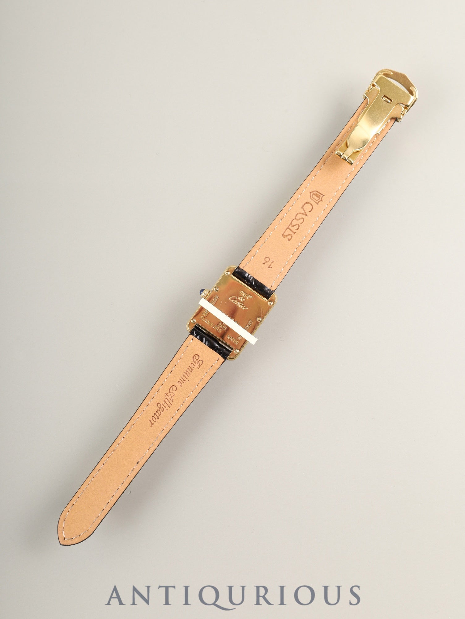 カルティエ マストタンク MM W1017354 / 2415 クォーツ Cal.057 SV925 革 純正Dバックル(GP)アイボリーローマン文字盤(SWISS MADE表記) 箱 冊子 保証書(2005年)オーバーホール済み