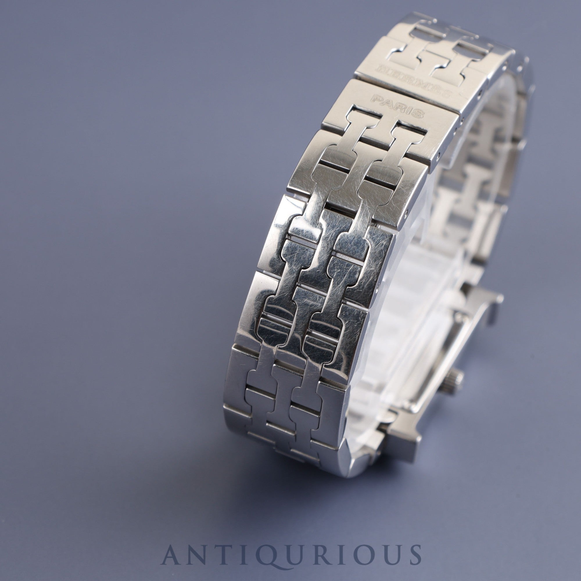 エルメス Hウォッチ HH1.210 クォーツ SS SS ブラックギョーシェ文字盤 オーバーホール済み