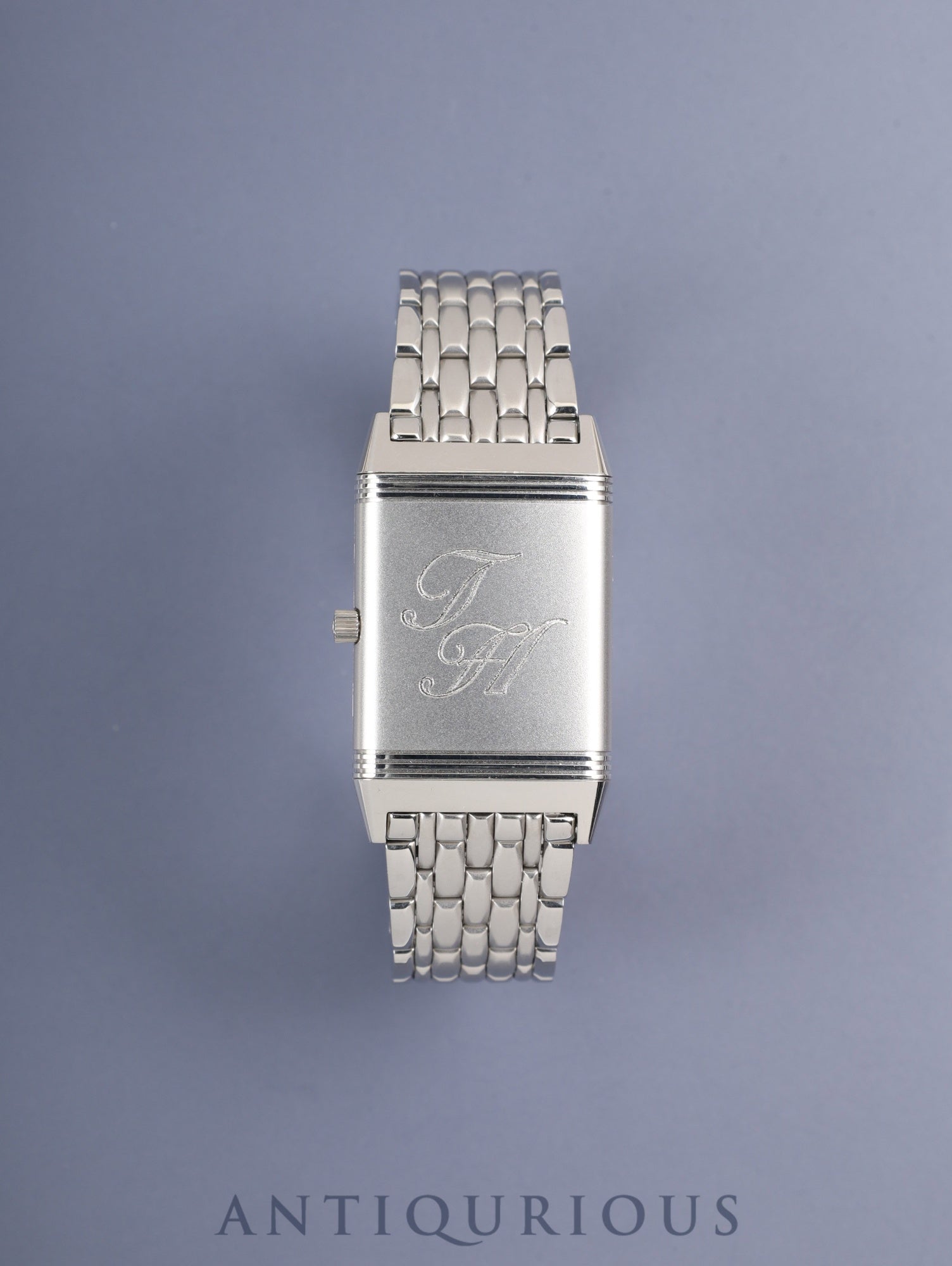 Jaeger-LeCoultre Reverso Classic Shadow 251.8.86 / 251.880.864 Manual Winding Caliber 846/1 Stainless Steel Gray Dial Warranty Booklet Overhauled *Case Back Engraving