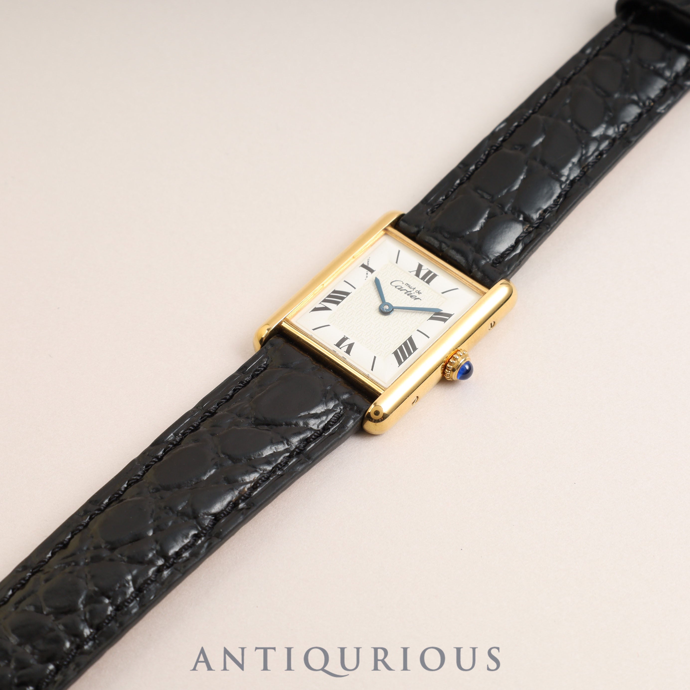 カルティエ マストタンク LM QZ ホワイト飛びローマ&2C文字盤