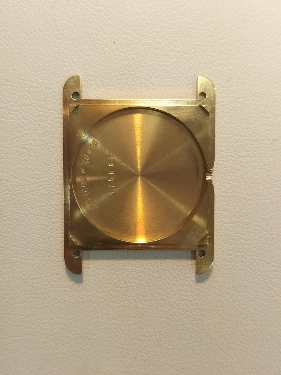 Cartier Must Tank LM W1005654 / 590005 Quartz Caliber 90 SV925 Leather Strap with Genuine GP Buckle, Opalescent Dial, Overhauled