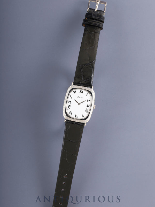 Piaget Oval 9251 Manual Winding Cal.9P2 750WG Leather Original Pin Buckle (750WG) White Roman Overhauled