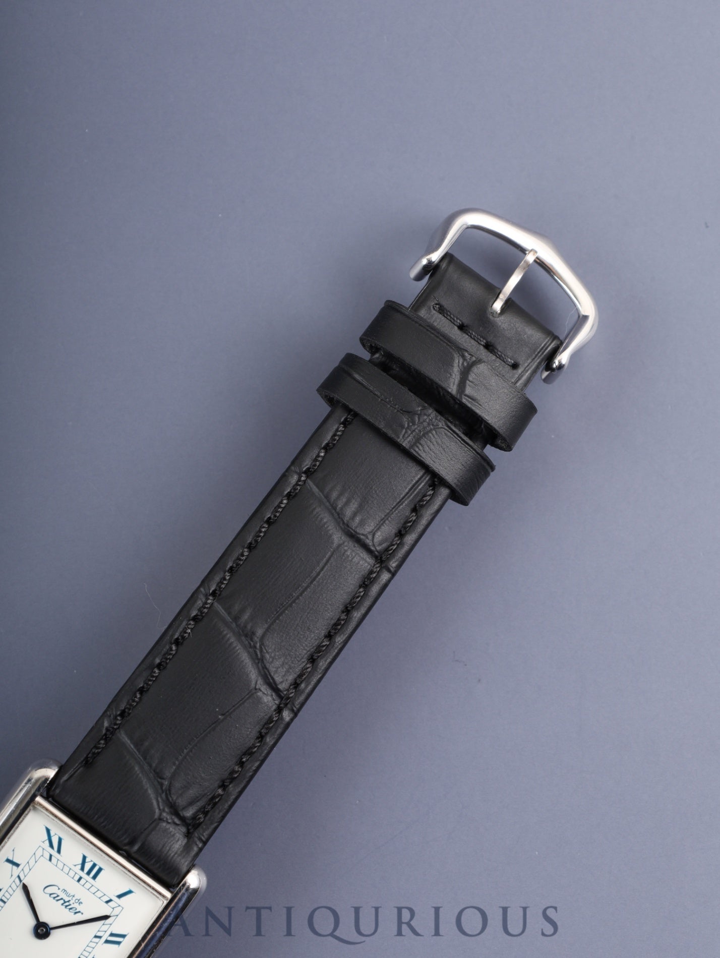 Cartier Must Tank LM 690006 Quartz Caliber 90 SV925 Leather Strap with Genuine Stainless Steel Buckle, White Roman Dial (SWISS Marking), Overhauled