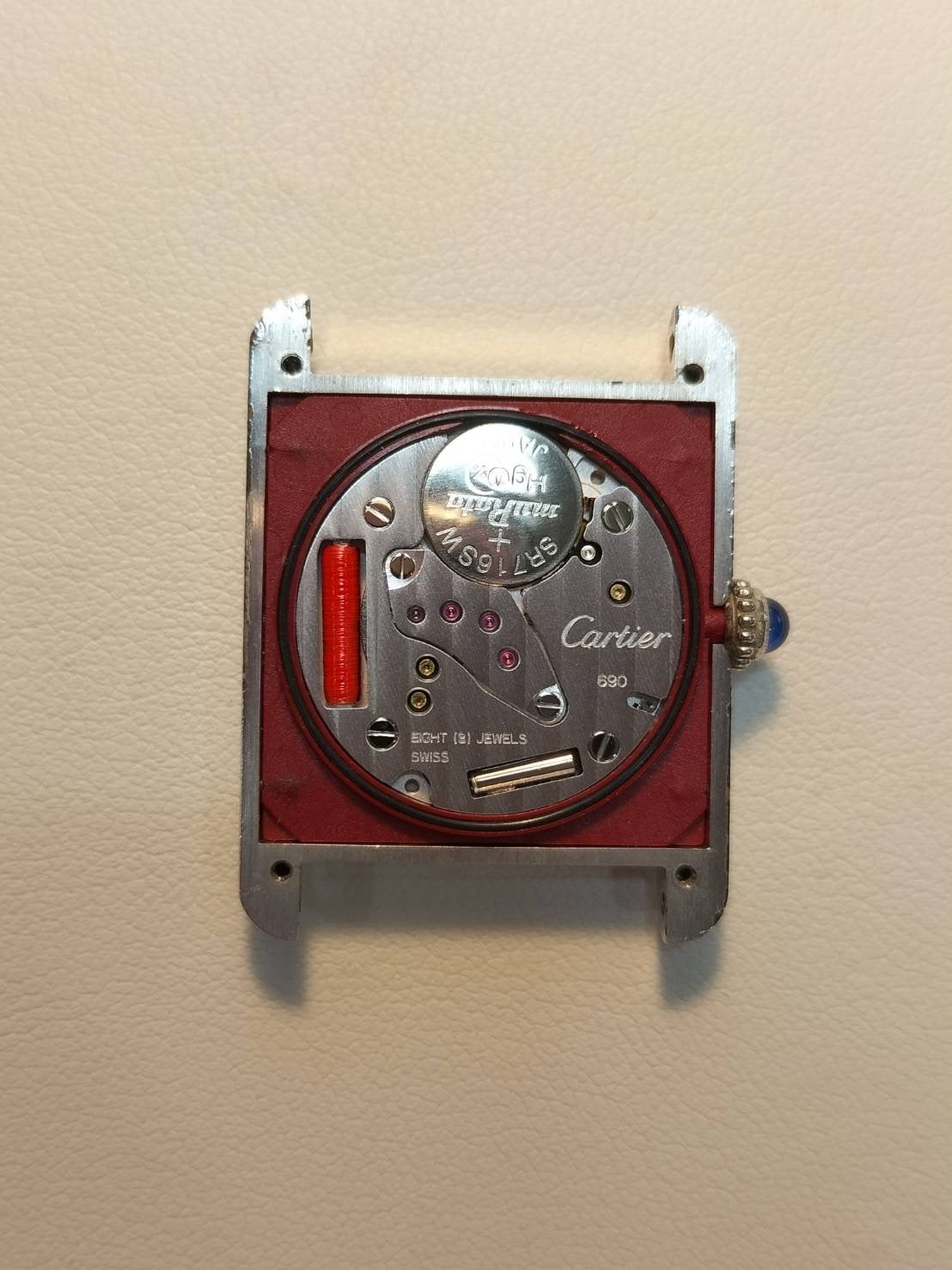 カルティエ マストタンク LM 690006 クォーツ Cal.690 SV925 革 純正尾錠(SS) ホワイトローマン文字盤 オーバーホール済み