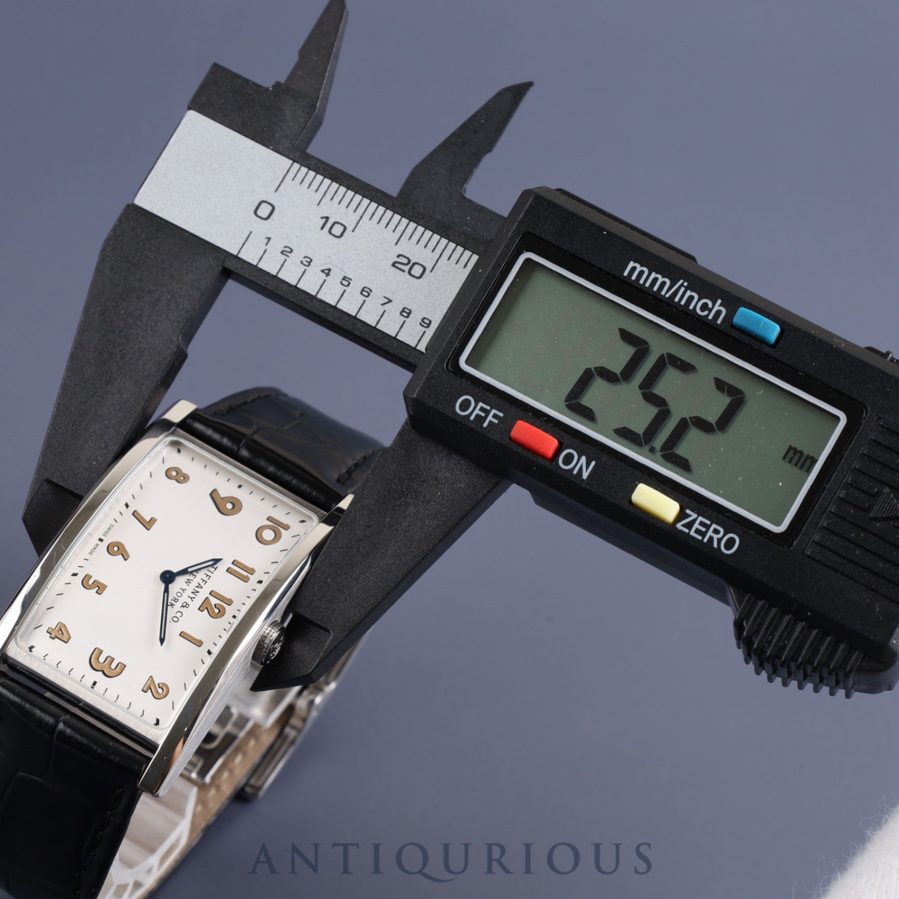 ティファニー イーストウエスト 37447102 クォーツ SS 純正革ベルト 純正バックル(SS)シルバー文字盤 サービスケース オーバーホール済み