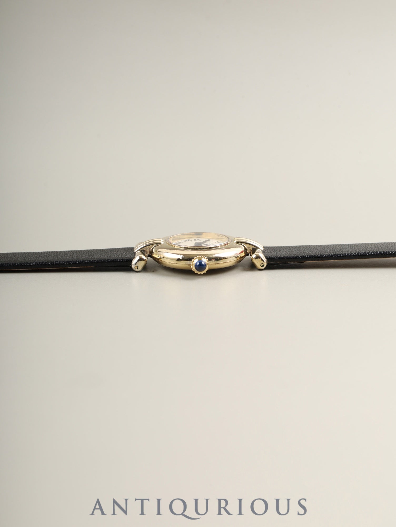 カルティエ マストコリゼ 590002 クォーツ SV925 革 純正尾錠(GP) アイボリーローマン文字盤 24mm 箱 冊子 保証書(1996年)カルティエブティックにてコンプリートサービス(フルメンテナンス)済み