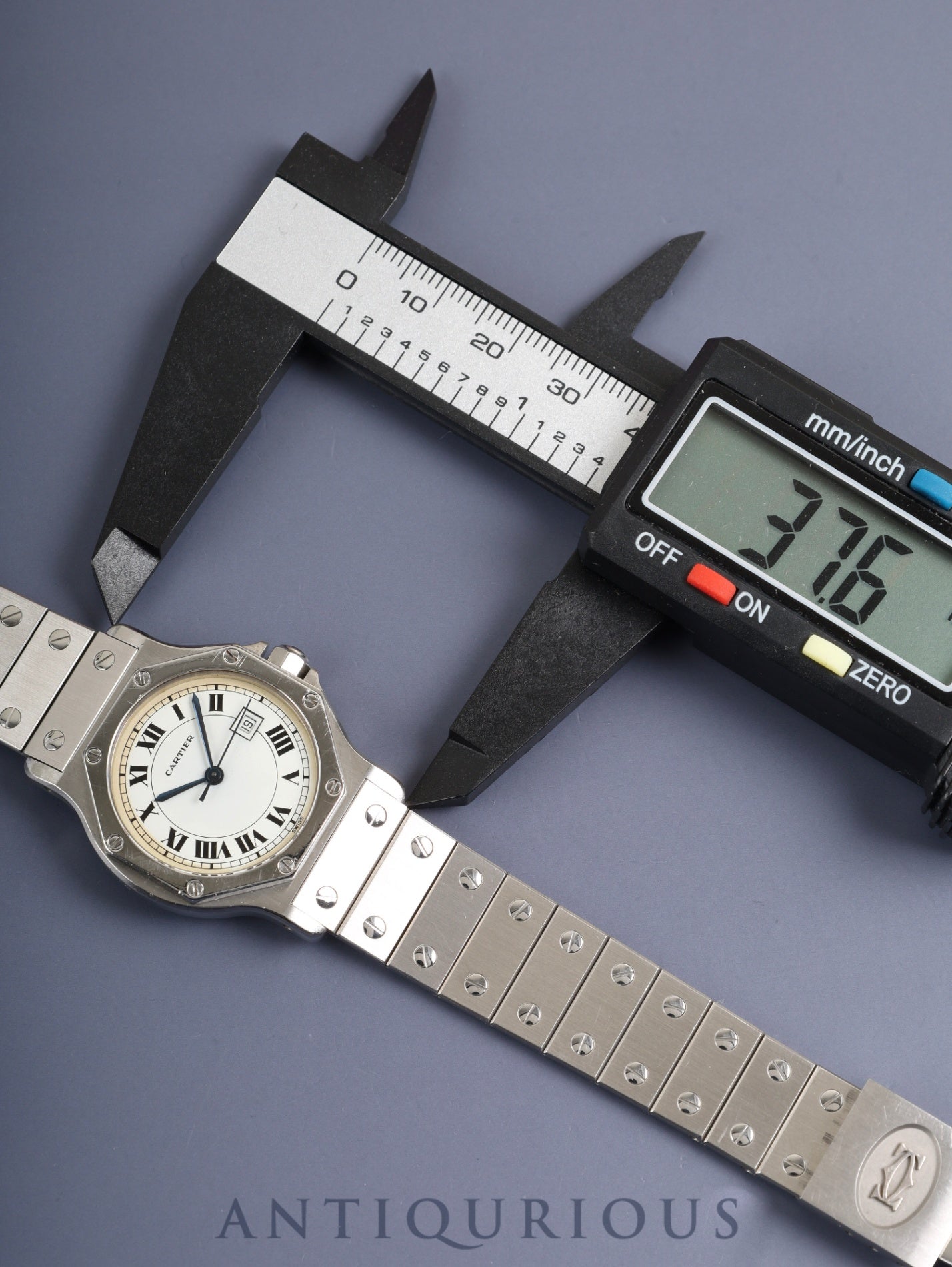 Cartier Santos Octagon LM 2965 Automatic Cal. ETA2671 SS SS White Roman Dial (SWISS marking) Overhauled
