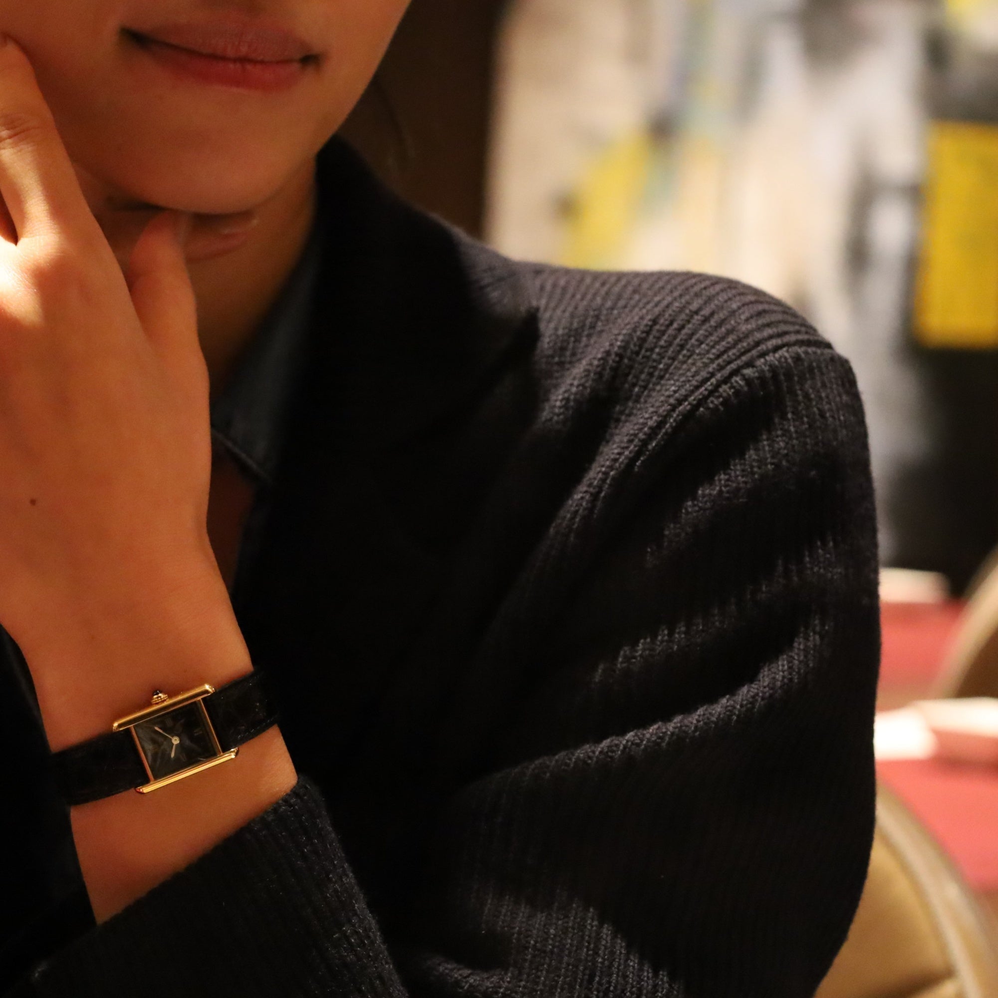 カルティエ マストタンク SM QZ ブラック飛びローマ文字盤 Dバックル フルメンテナンス済み